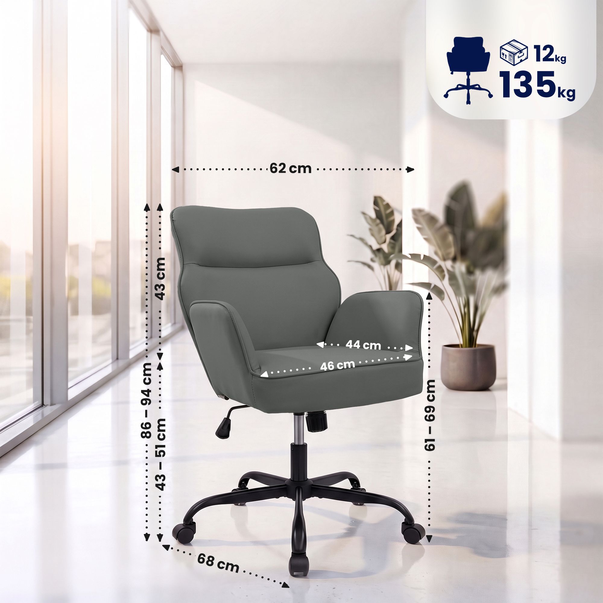 Bureaustoel Amado lederlook
