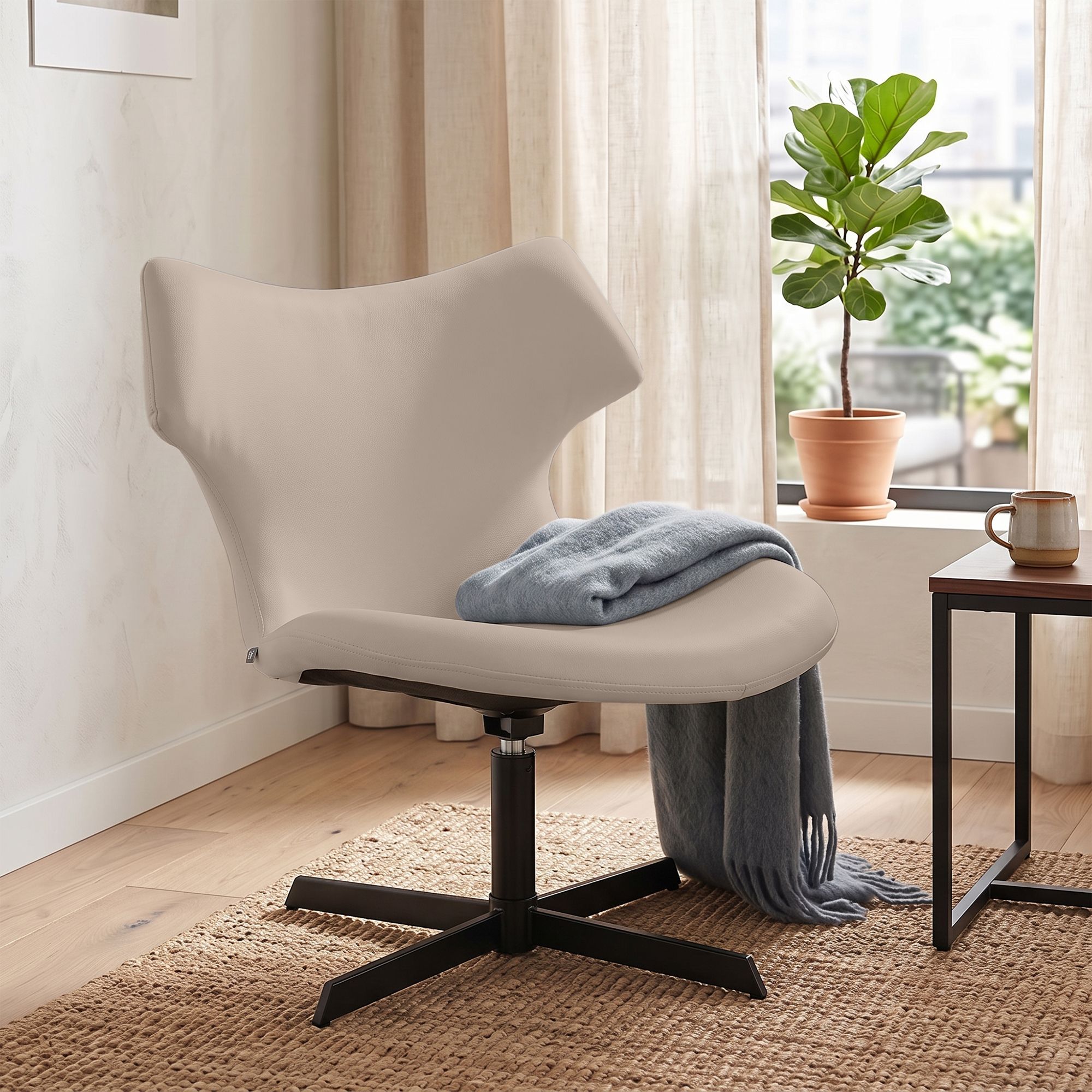 Set van 2 loungestoelen Welland - lederlook