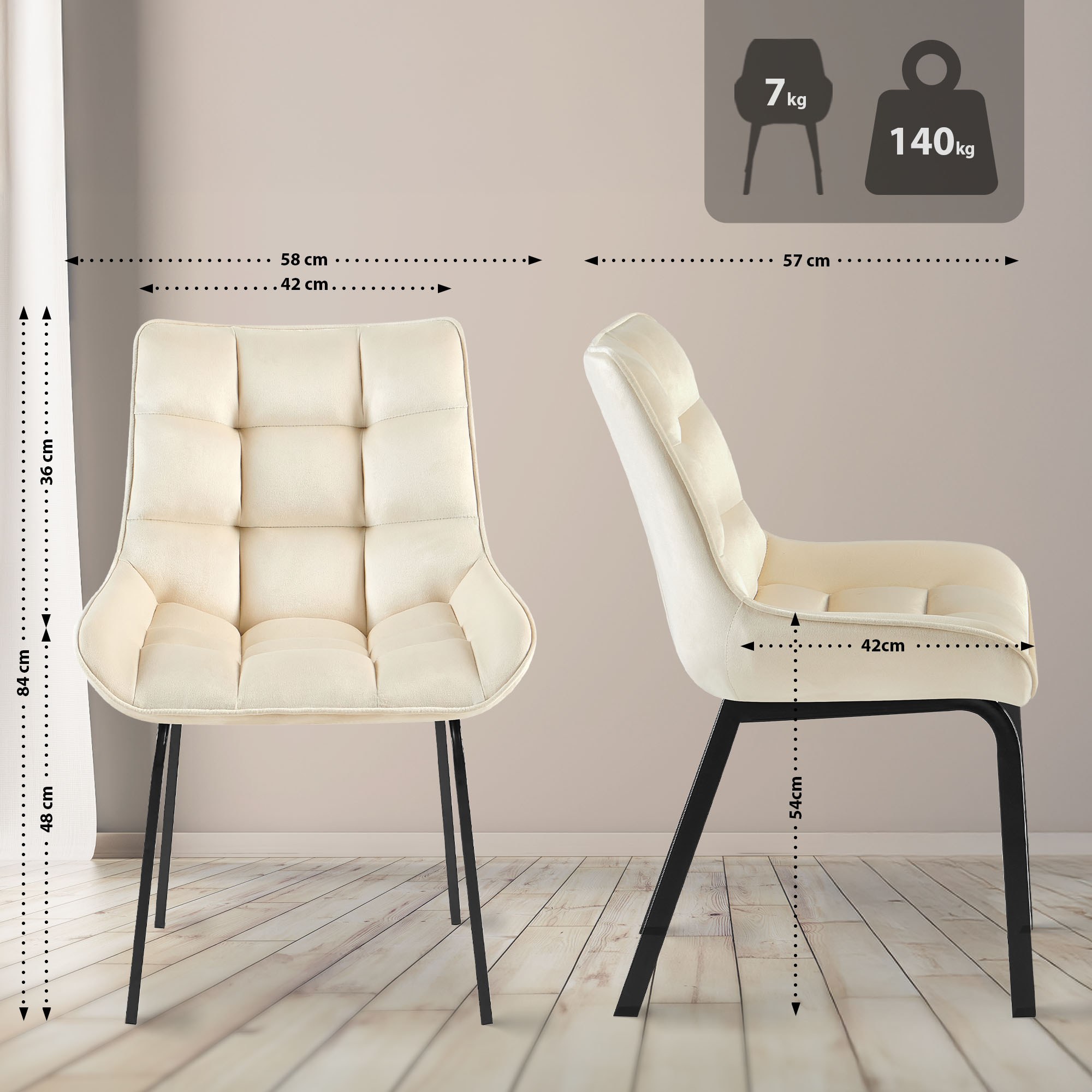 Set van 2 eetkamerstoelen Saranda