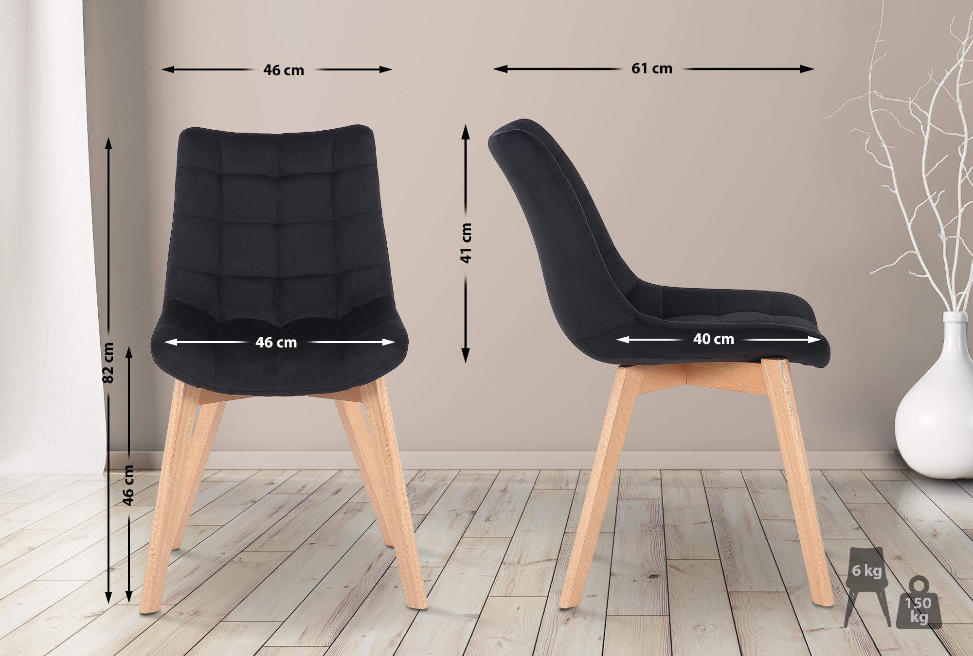 Set van 2 Eetkamerstoelen Passaic Fluweel