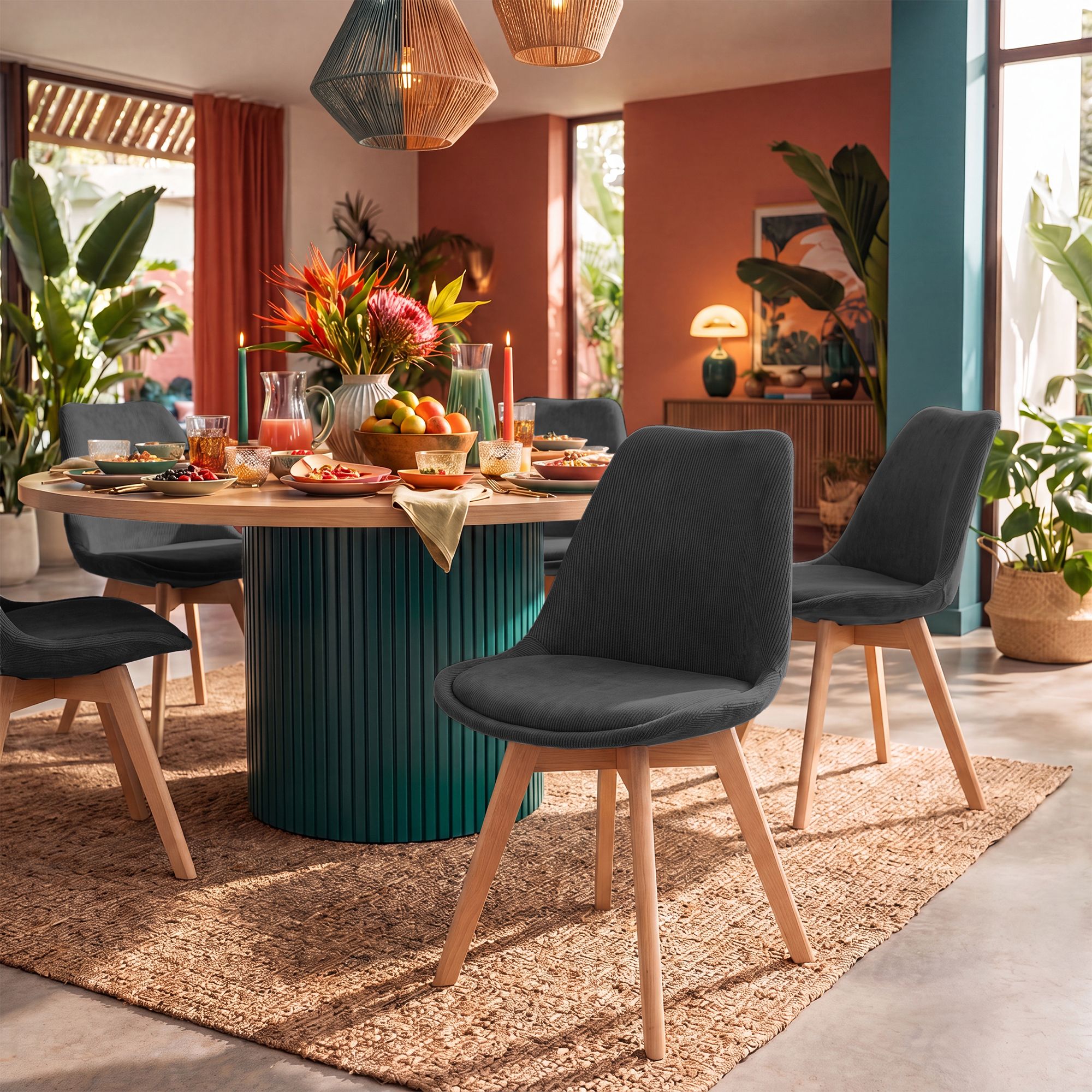 4-delige set Linares eetkamerstoelen
