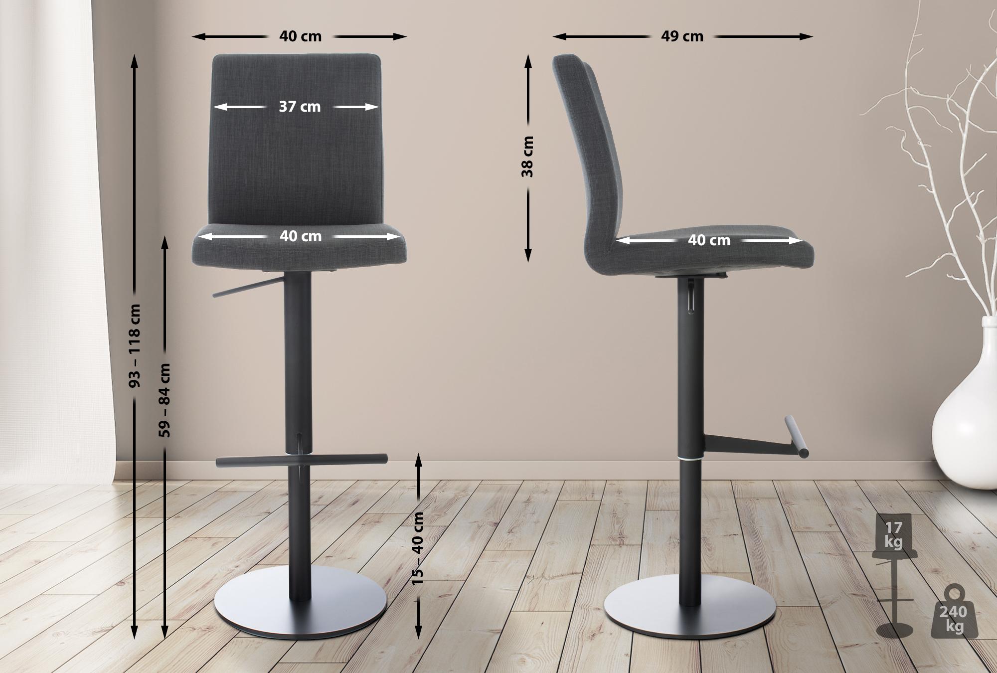 2x Barkruk Cadiz stof bekleding