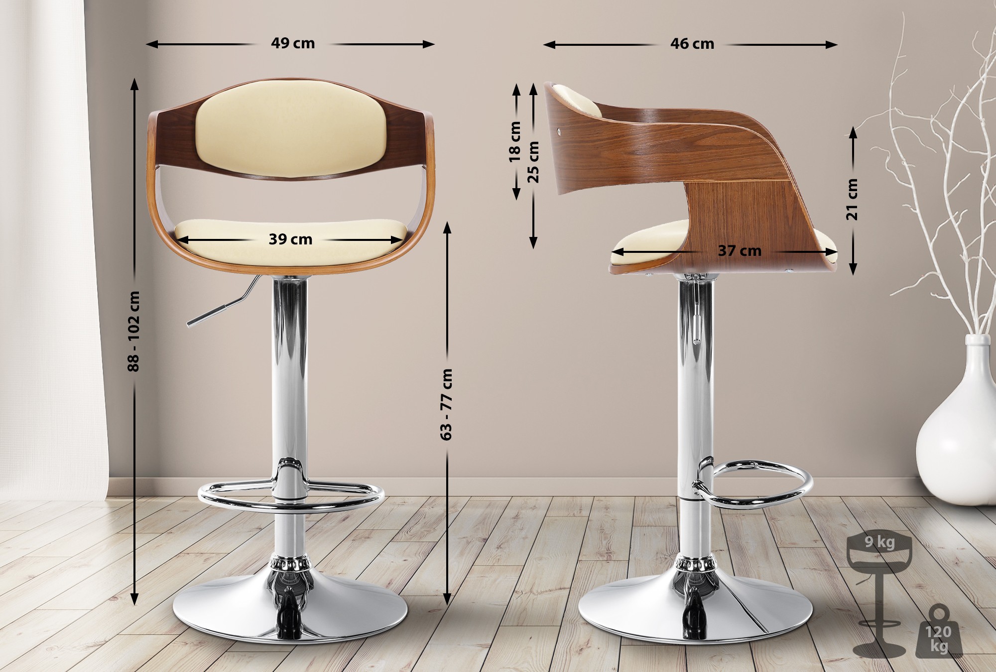 Barkruk Kingston Kunstleer