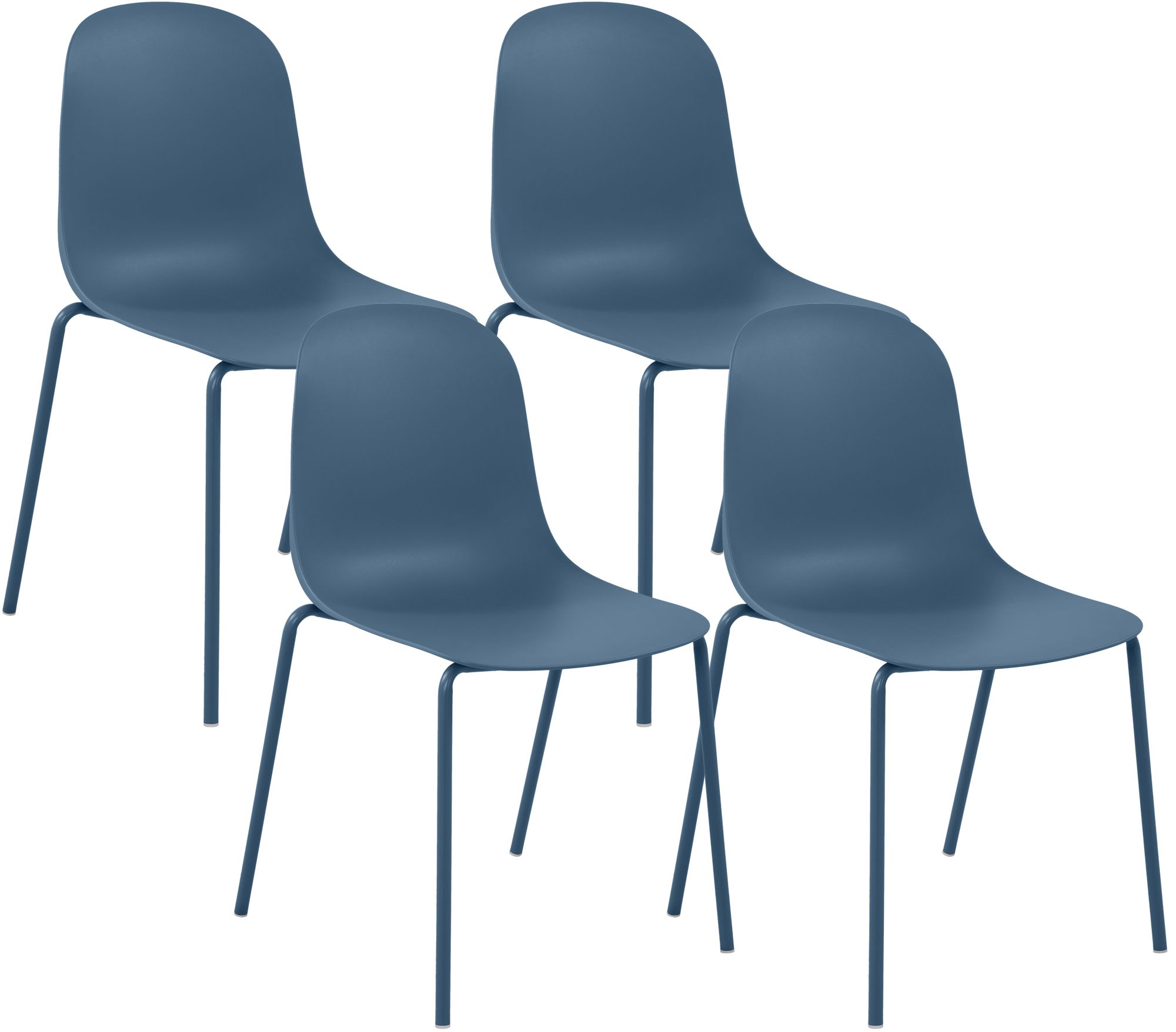 4-delige set stapelstoelen Hardin