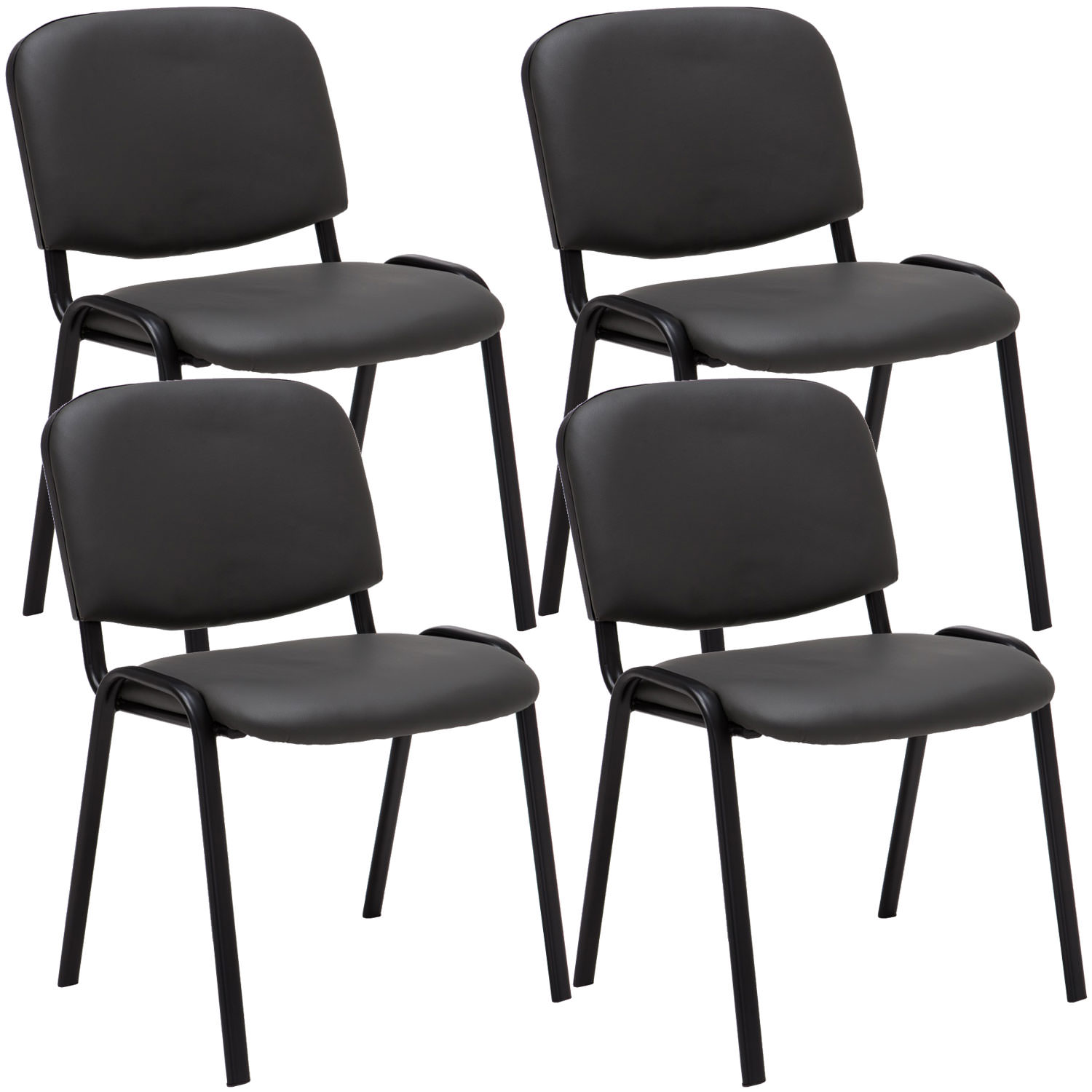 4-delige set bezoekersstoel Ken Kunstleer