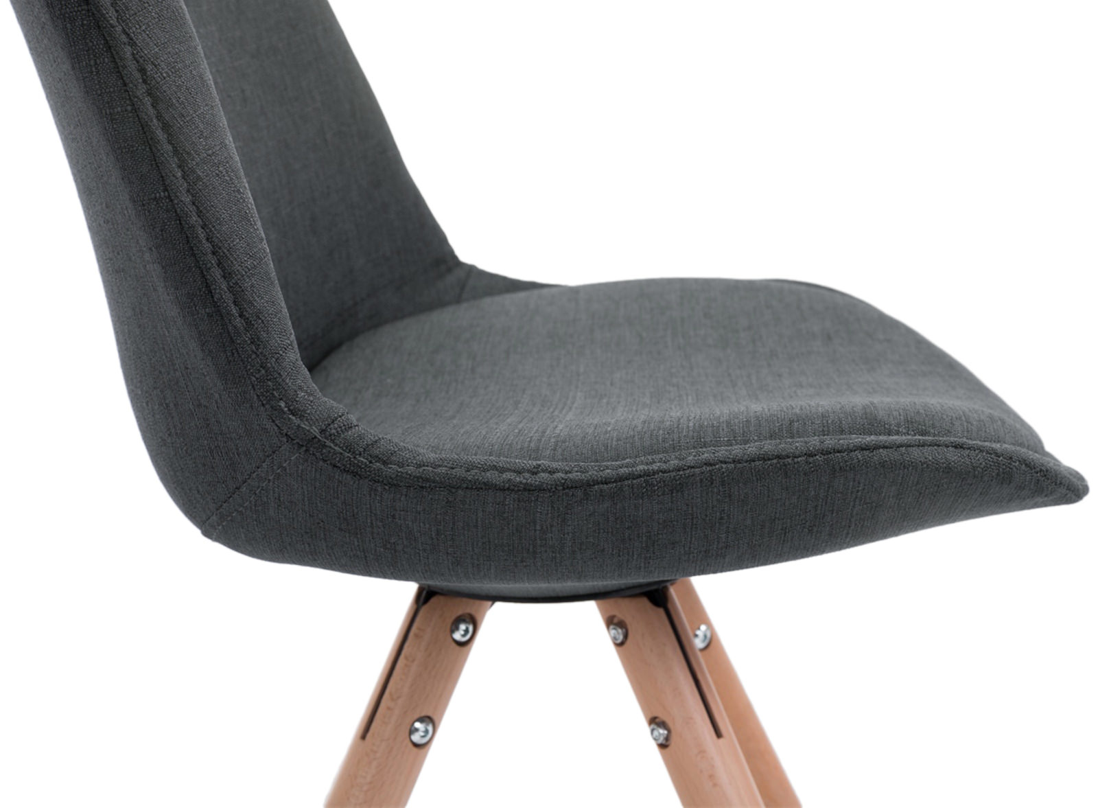 Set van 4 eetkamerstoelen Toulouse stof rond