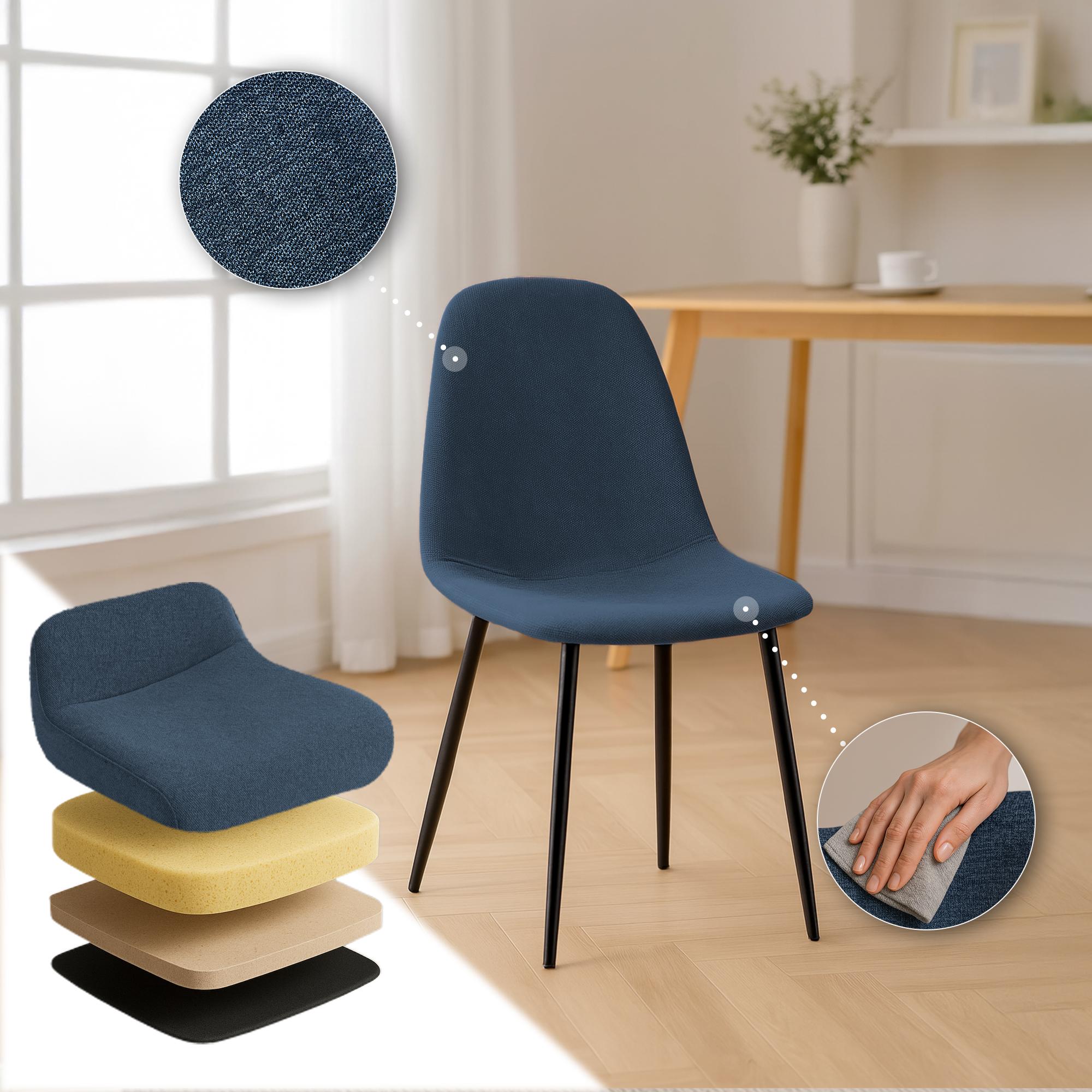 4-delige set eetkamerstoelen Napier