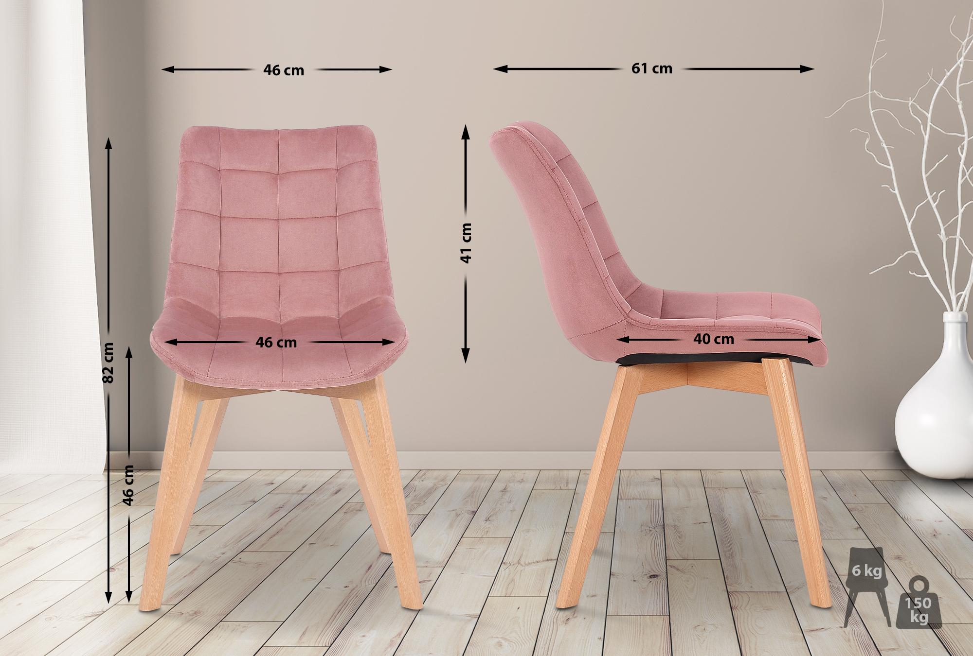 Set van 2 Eetkamerstoelen Passaic Fluweel