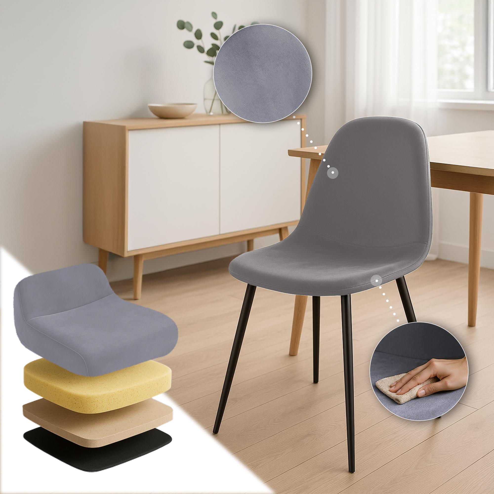 4-delige set eetkamerstoelen Napier