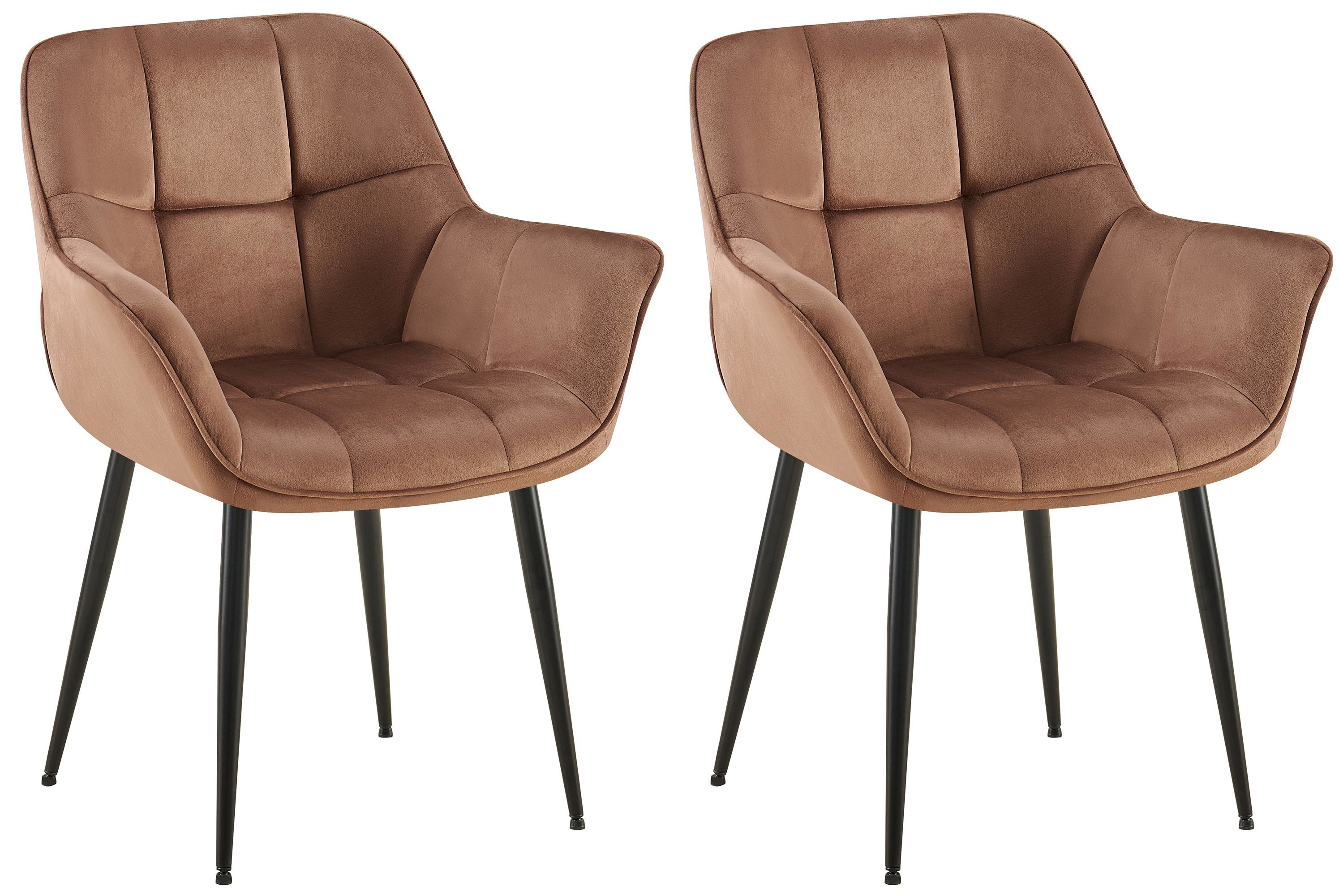 Set van 2 Eetkamerstoelen Roseville fluweel