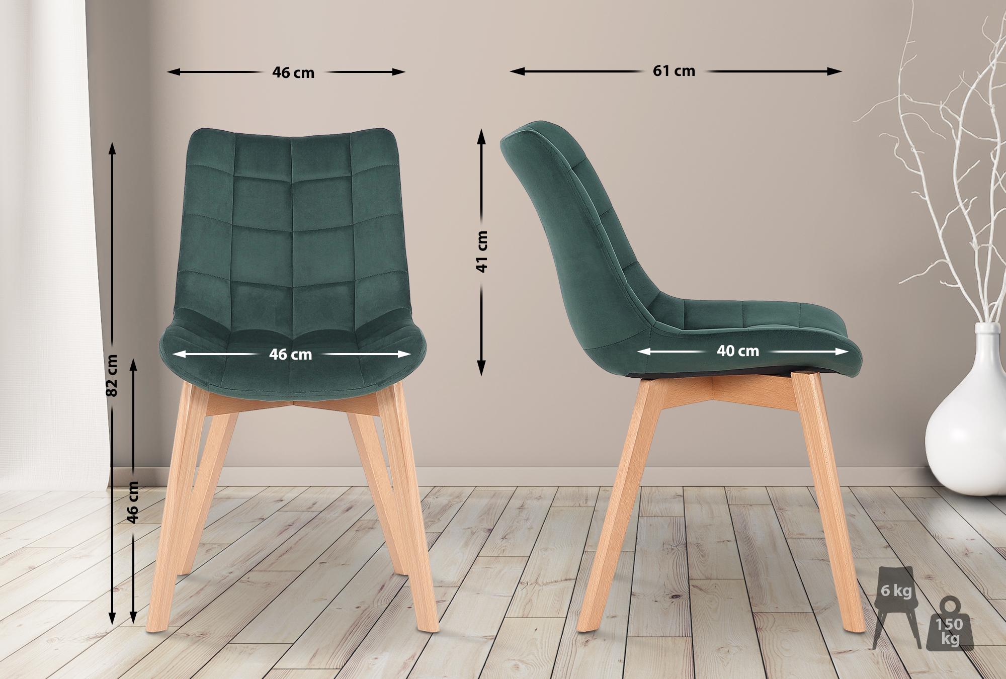 Set van 2 Eetkamerstoelen Passaic Fluweel