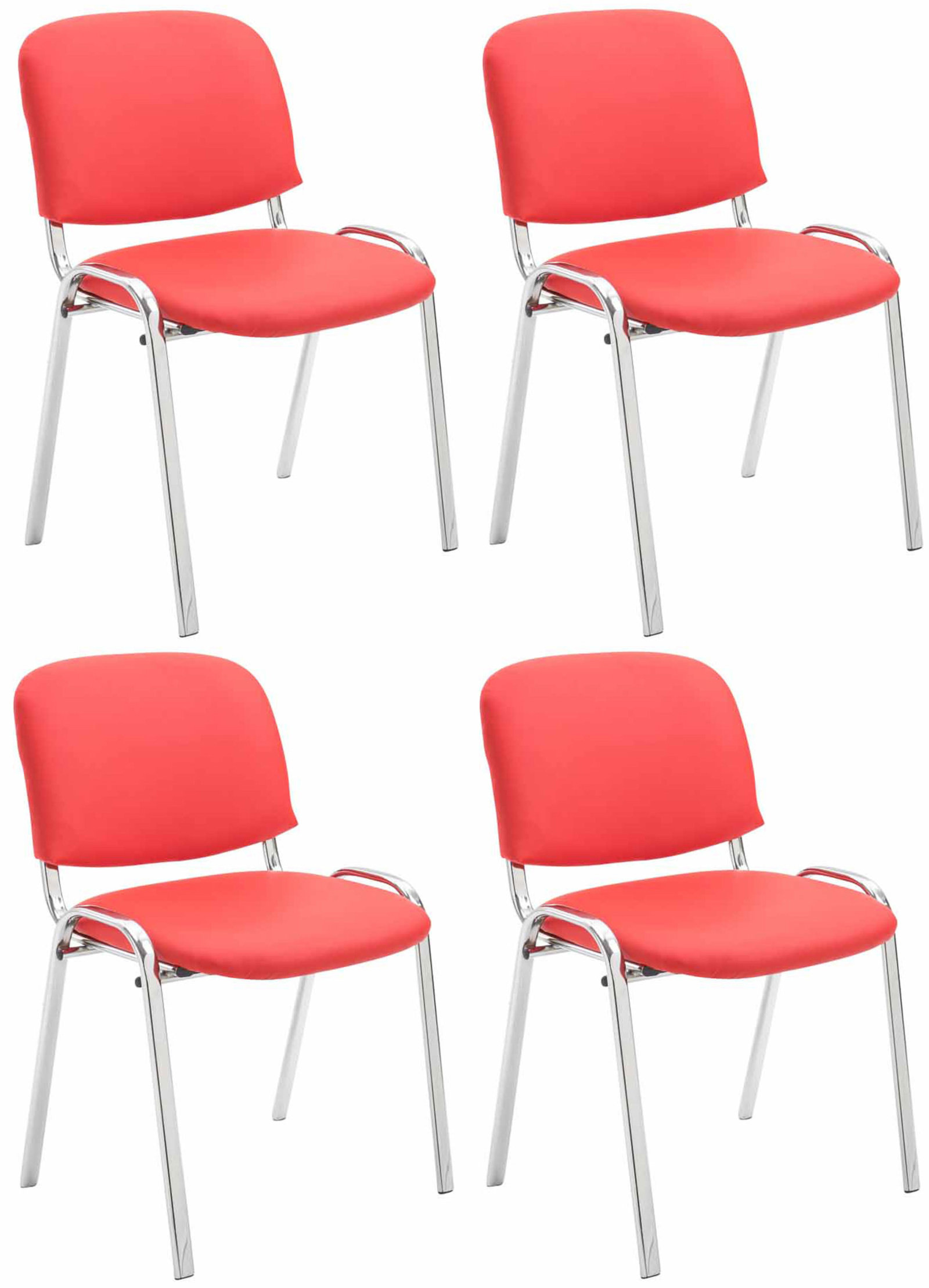 Set van 4 stoelen Ken Chroom Kunstleer
