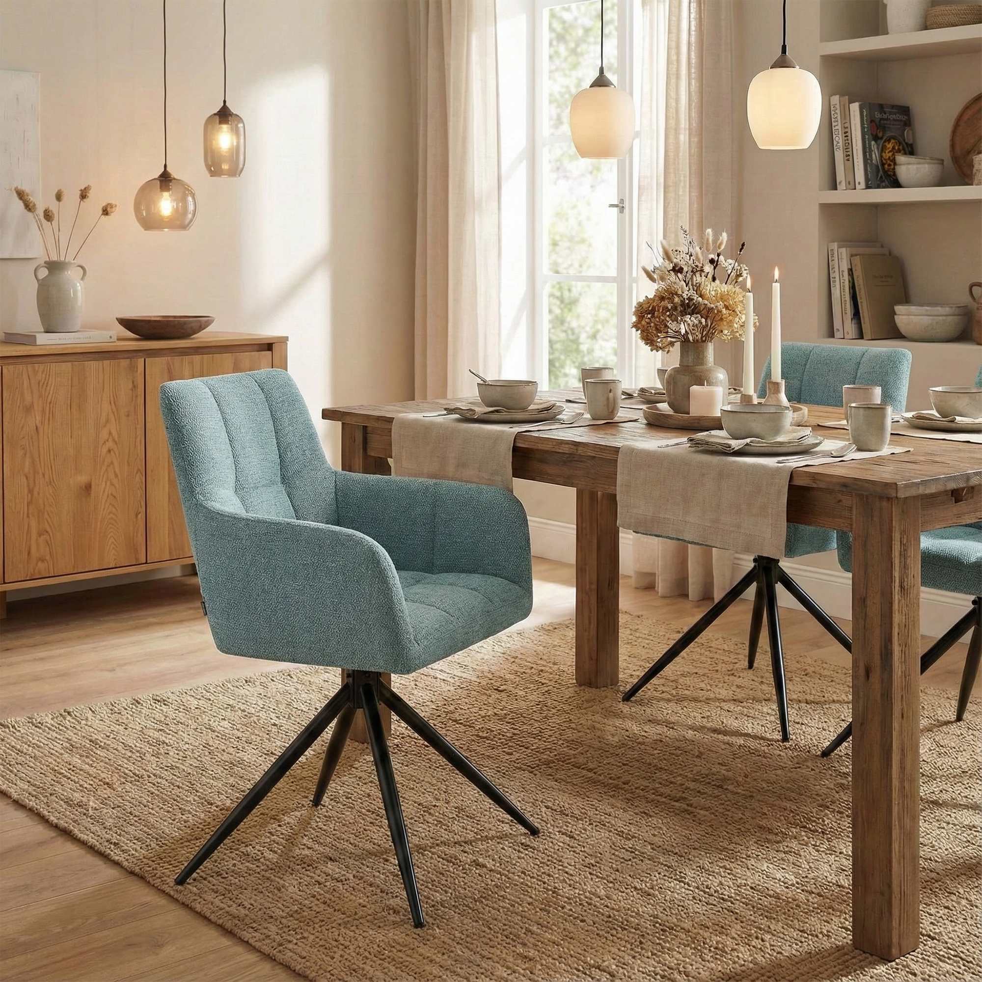 Set van 2 eetkamerstoelen Jonah stof
