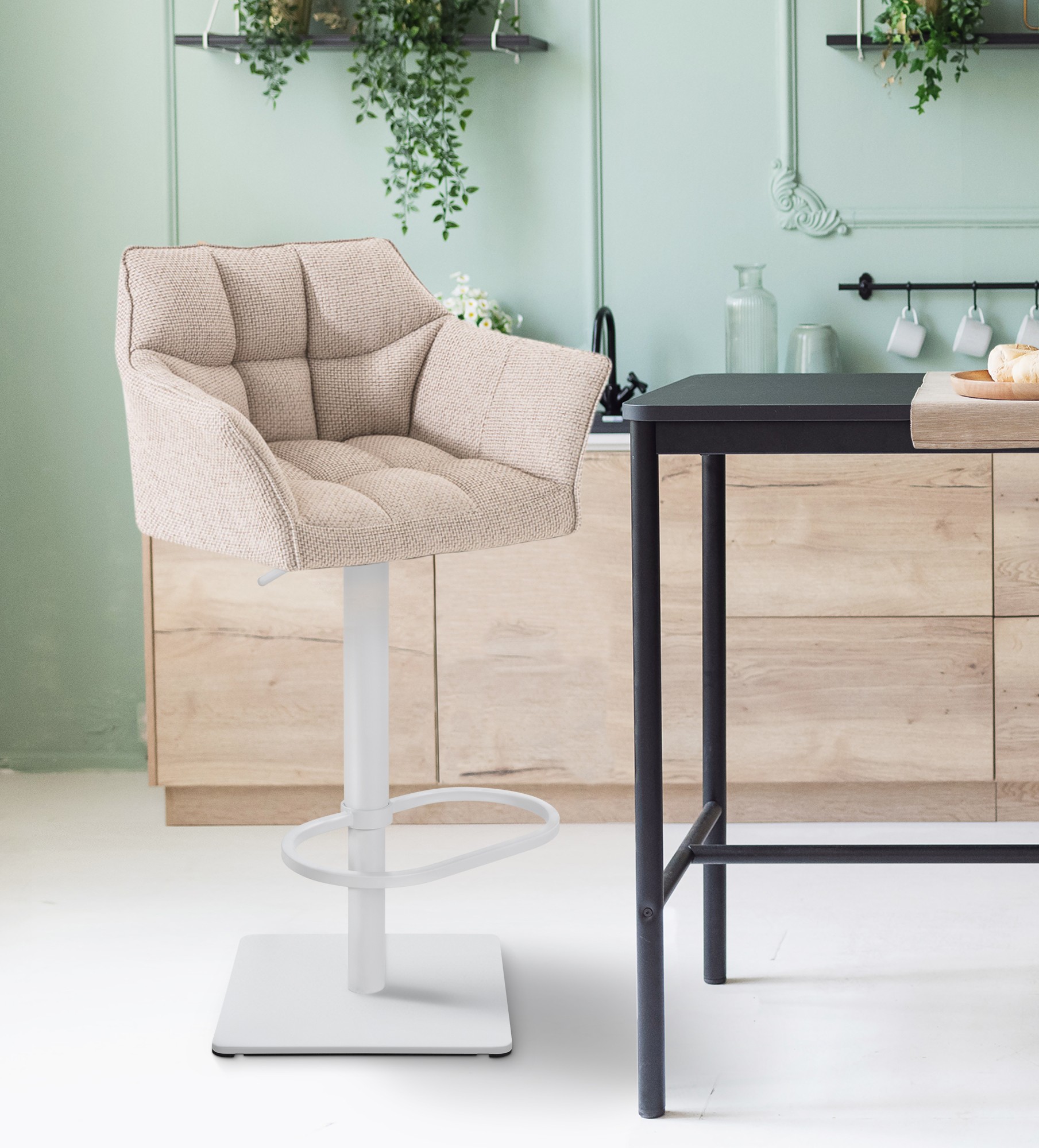 Barkruk Damaso met stoffen bekleding