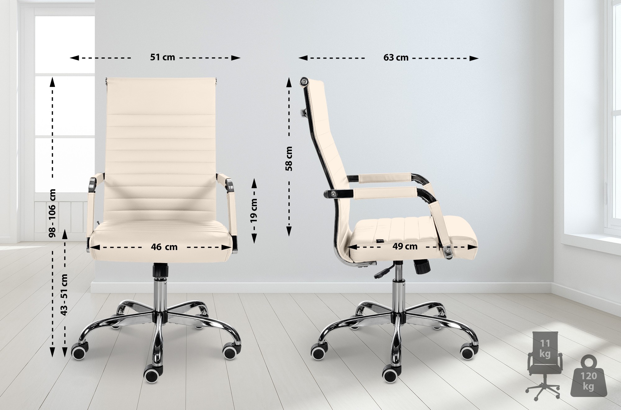 Bureaustoel Amadora kunstleer