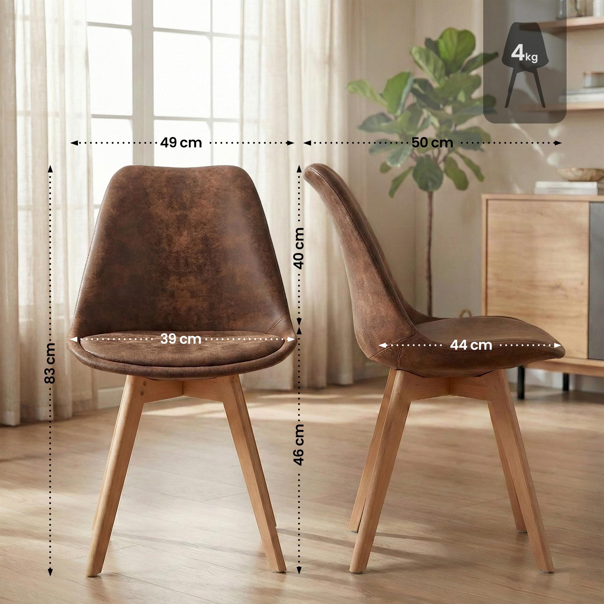 4-delige set Linares eetkamerstoelen