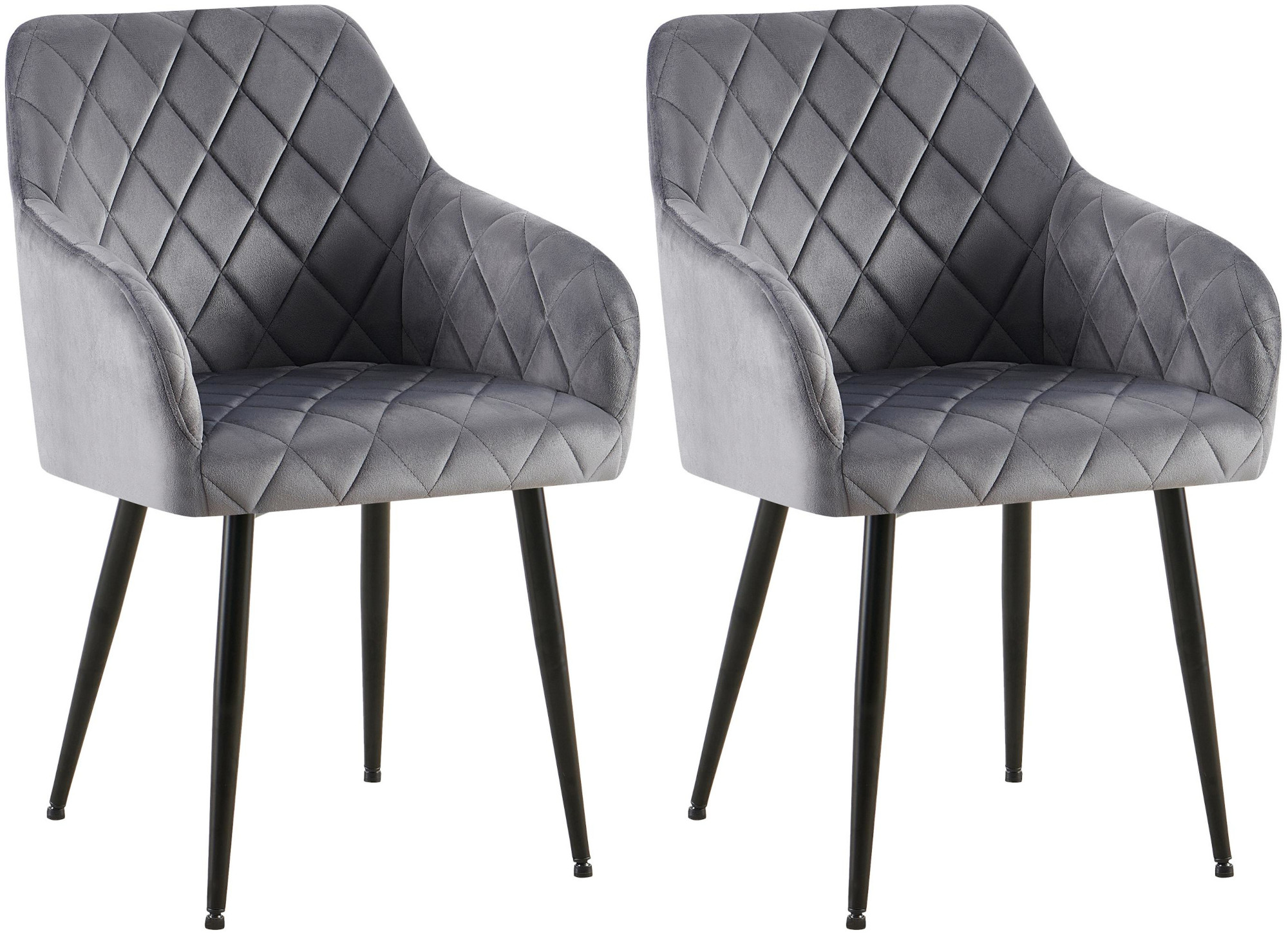 Set van 2 eetkamerstoelen Monett fluweel