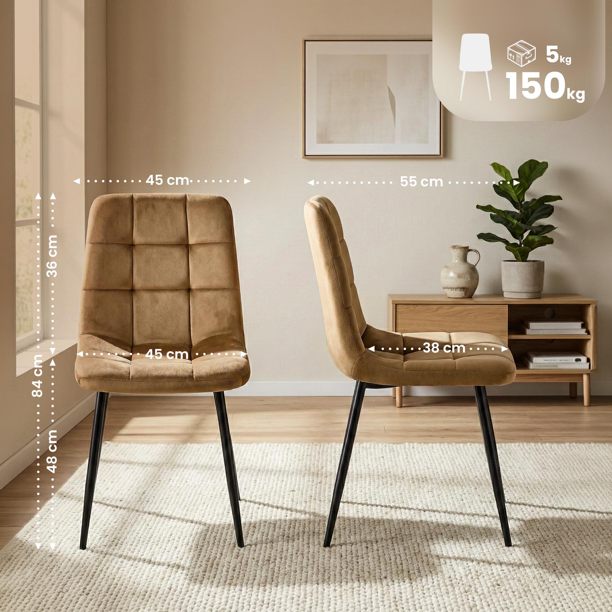 Set van 4 Eetkamerstoelen Antibes Fluweel