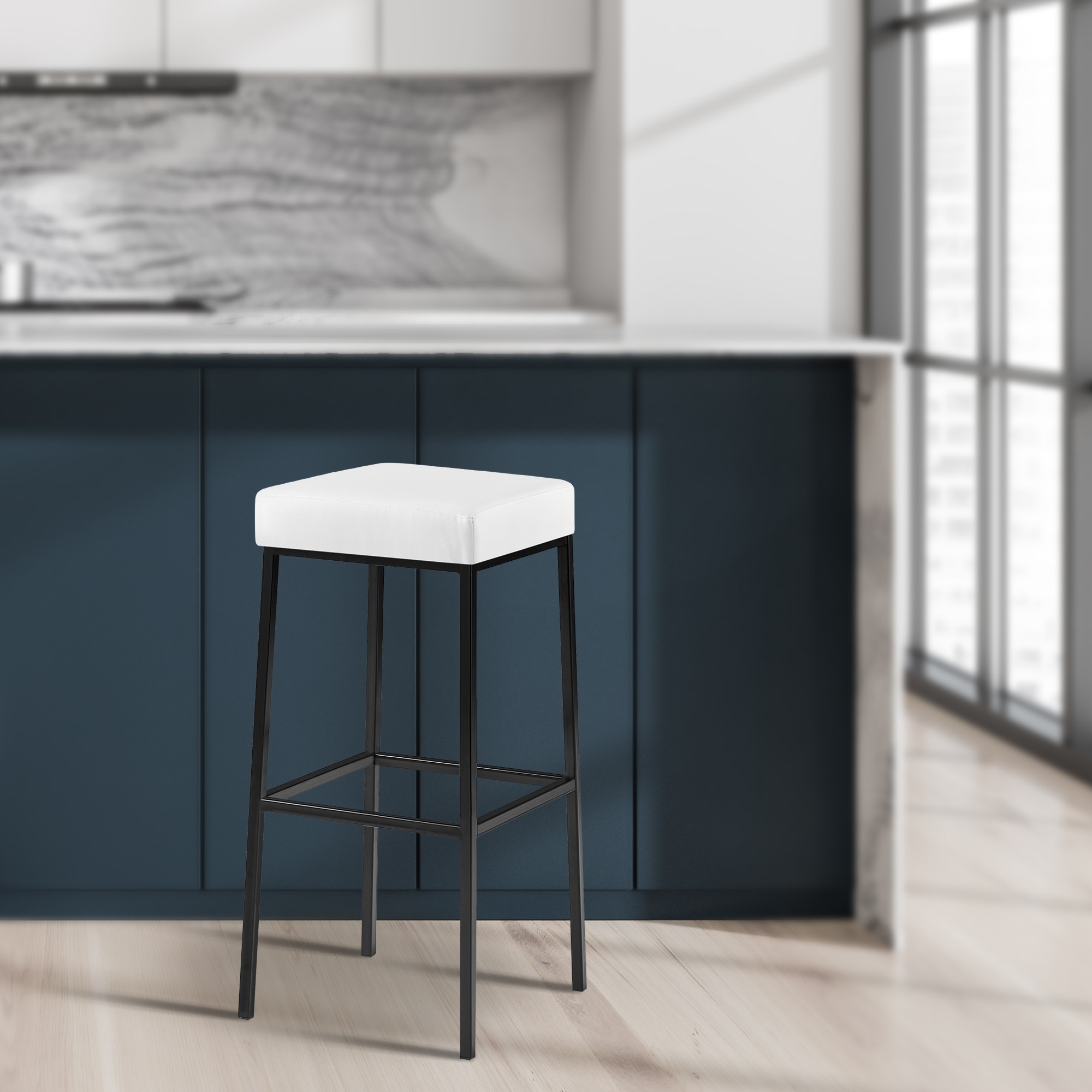Montreal barstoel met kunstleren bekleding