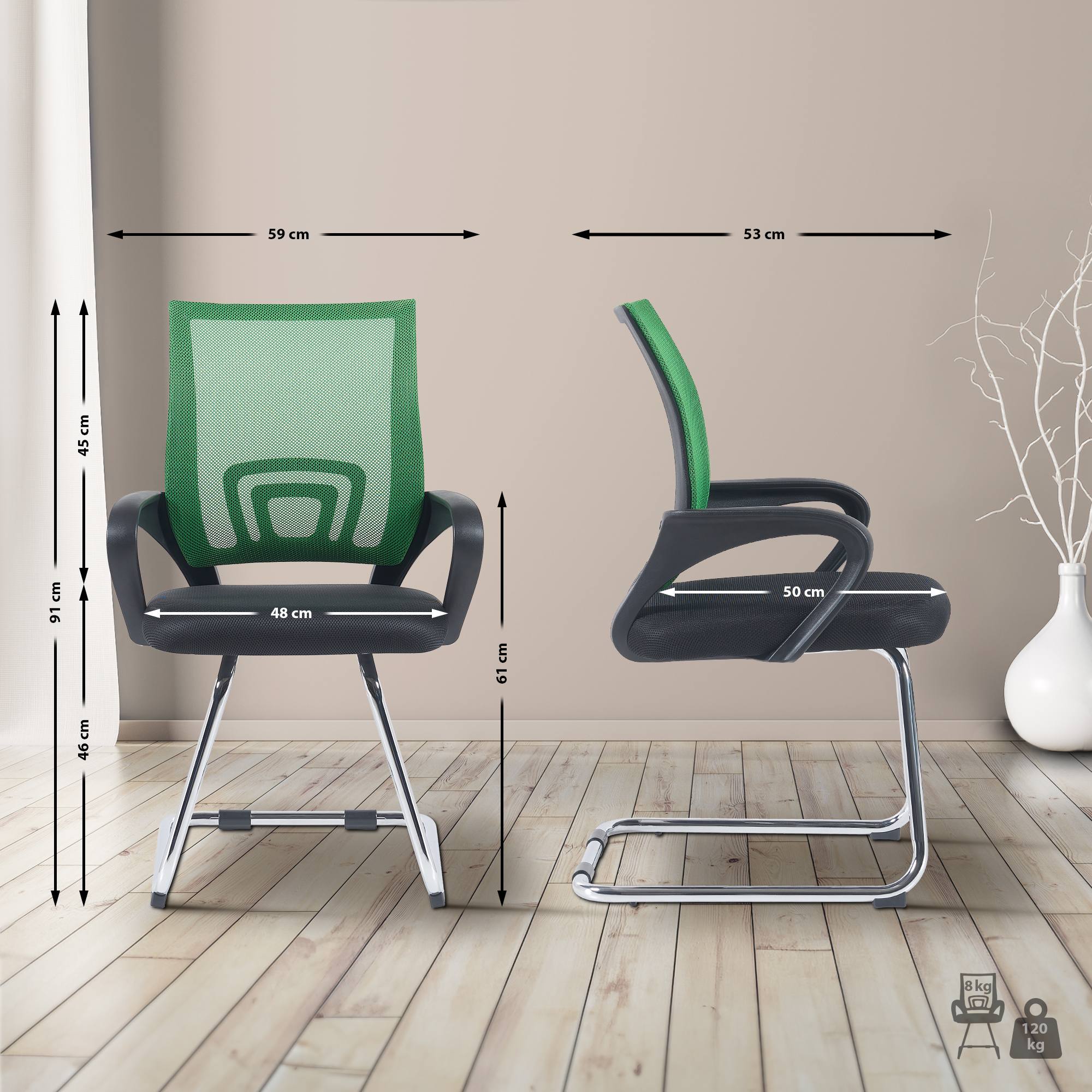 2-delige set slede-stoelen Eureka