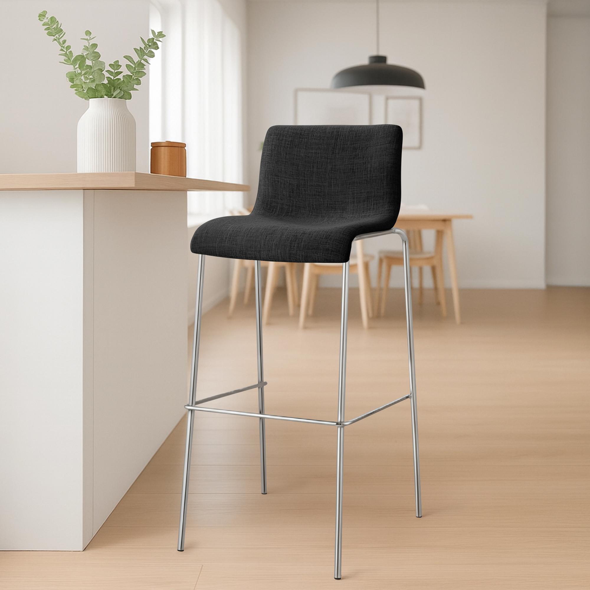 Set van 2 barstoelen Hover, stof, 4-poots onderstel