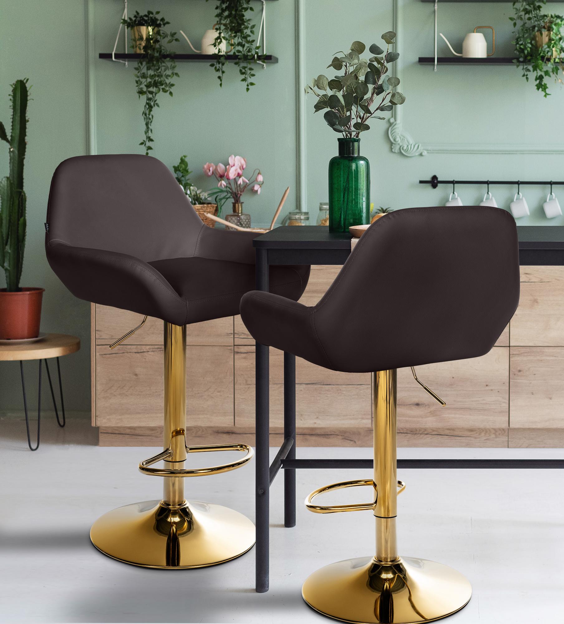 Barkruk Braga goud kunstleer