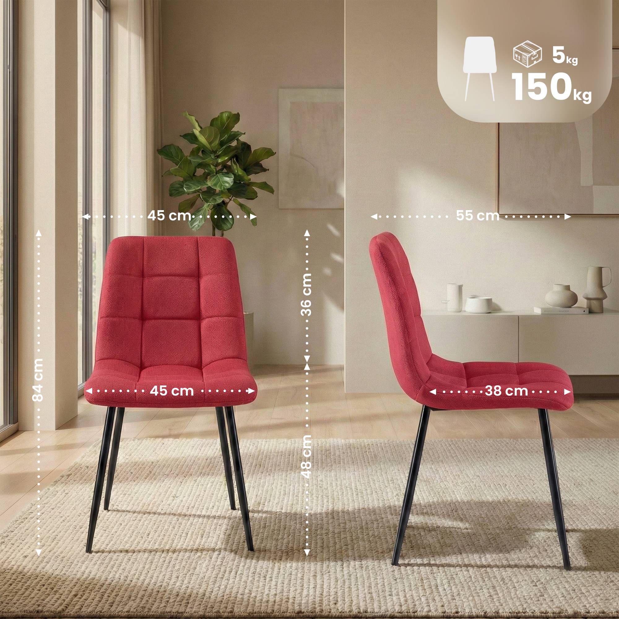 Set van 4 eetkamerstoelen Antibes stof