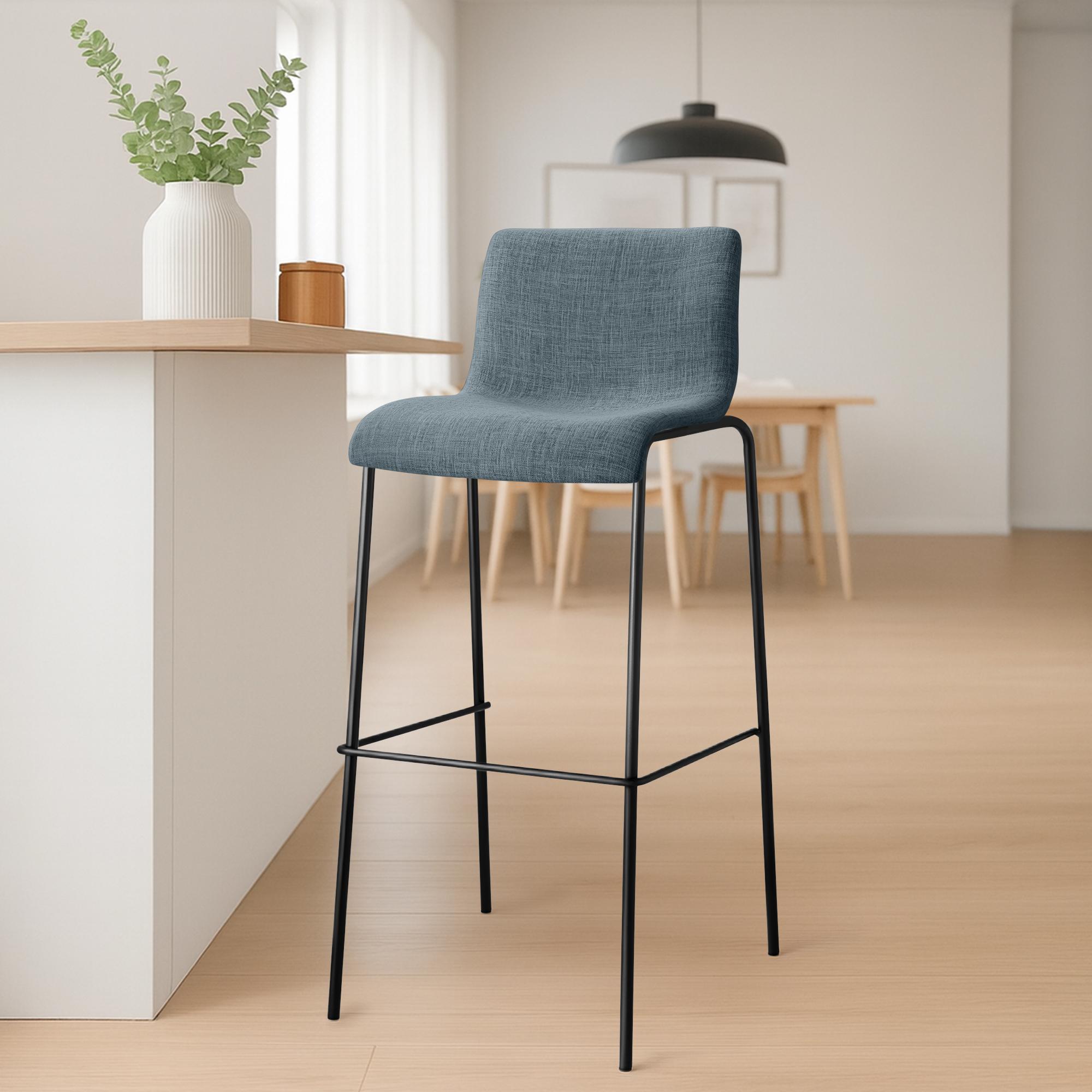 Barkruk Hover stof met 4-poot onderstel