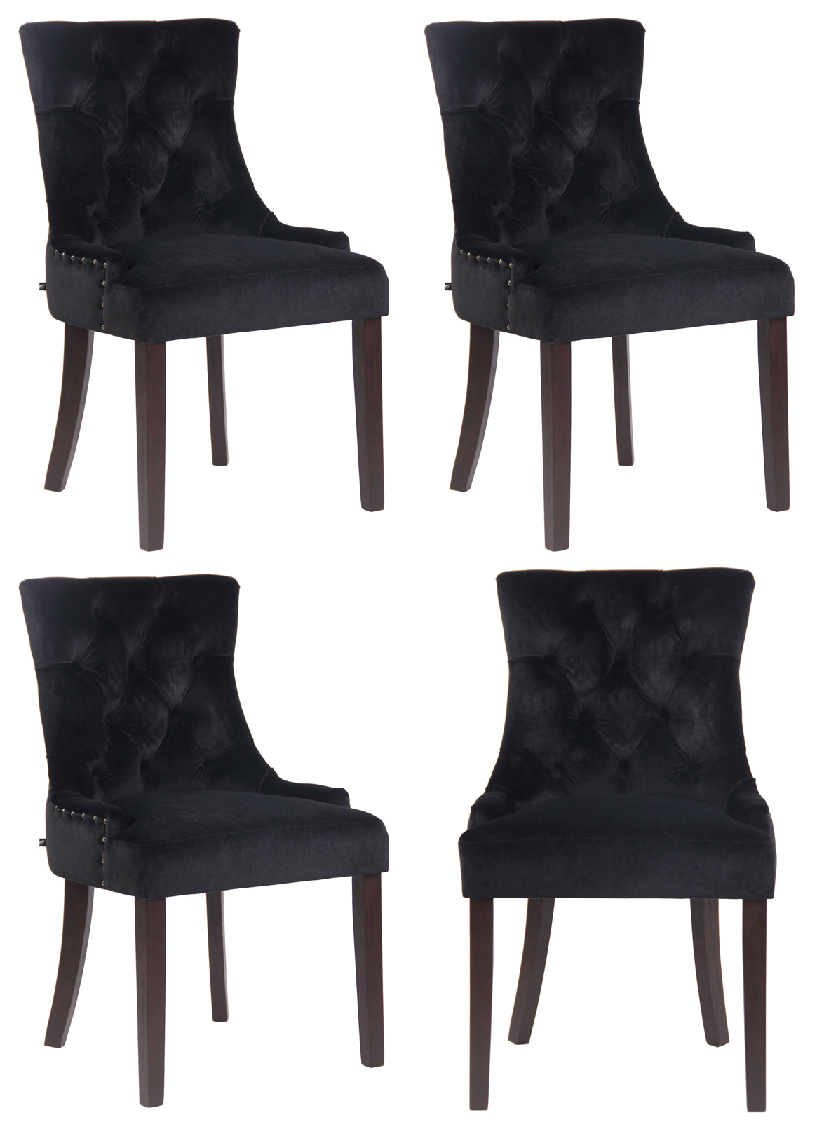 Set van 4 eetkamerstoelen Aberdeen Fluweel