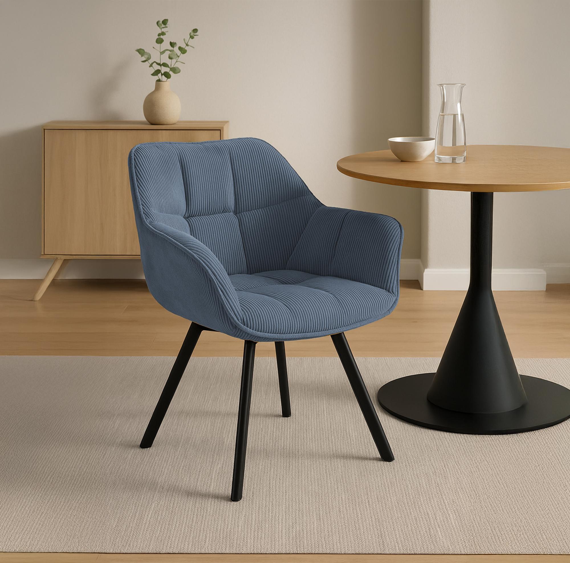 Set van 2 eetkamerstoelen Jordi Cord