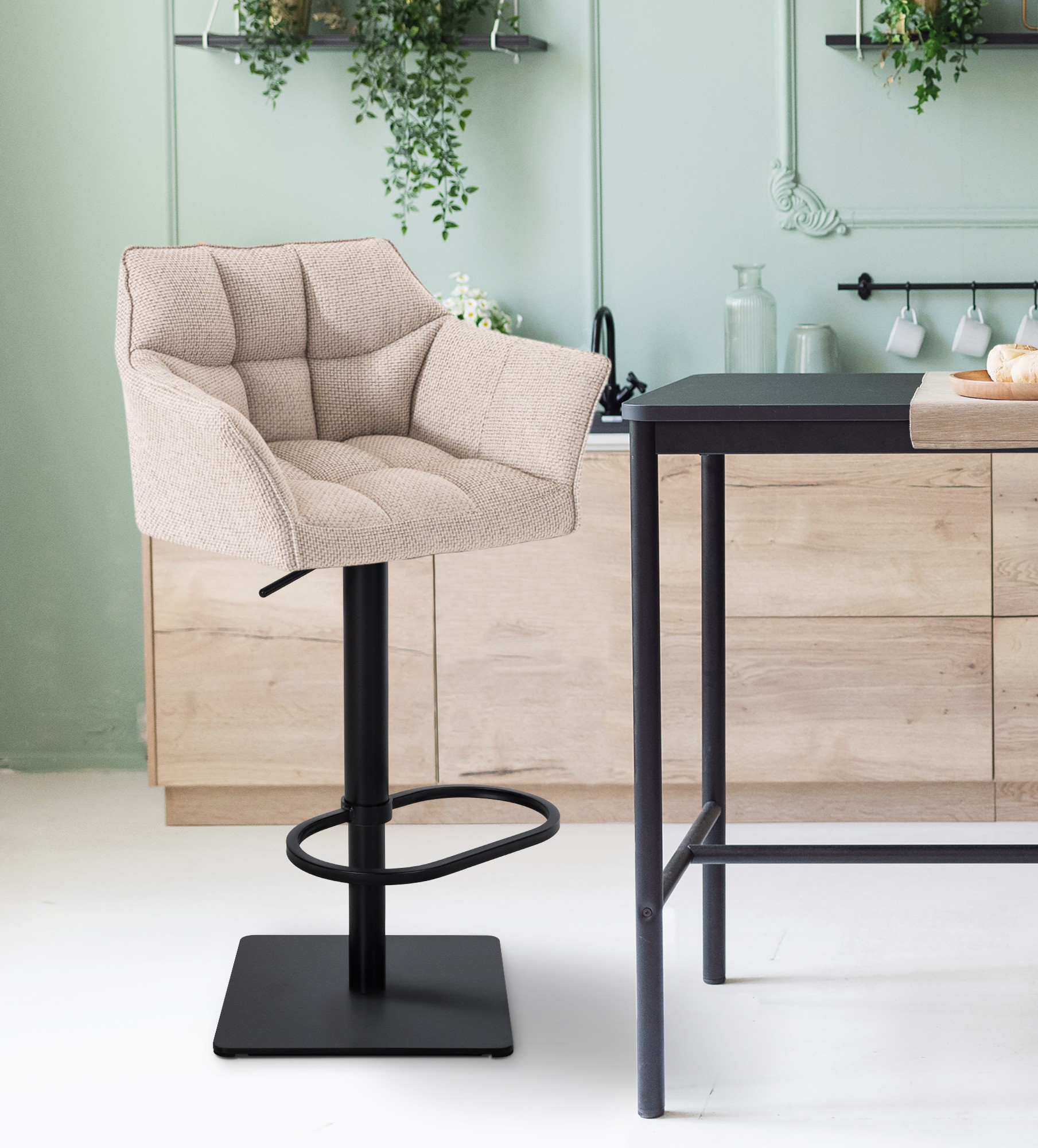 Barkruk Damaso met stoffen bekleding
