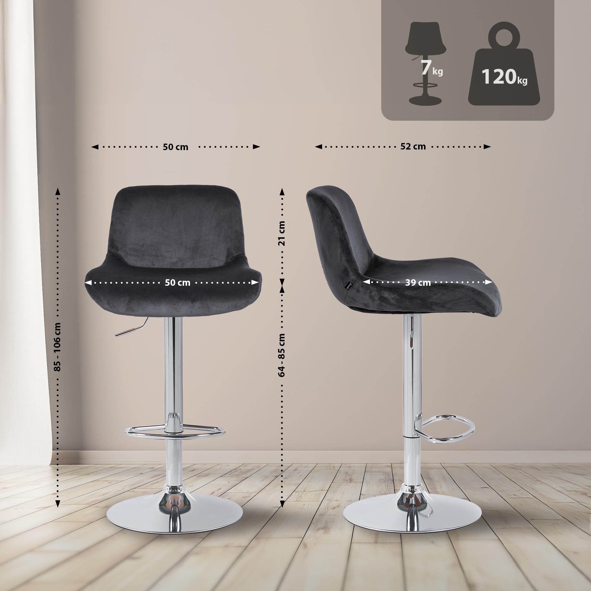 Set van 2 barkrukken Solon chroom