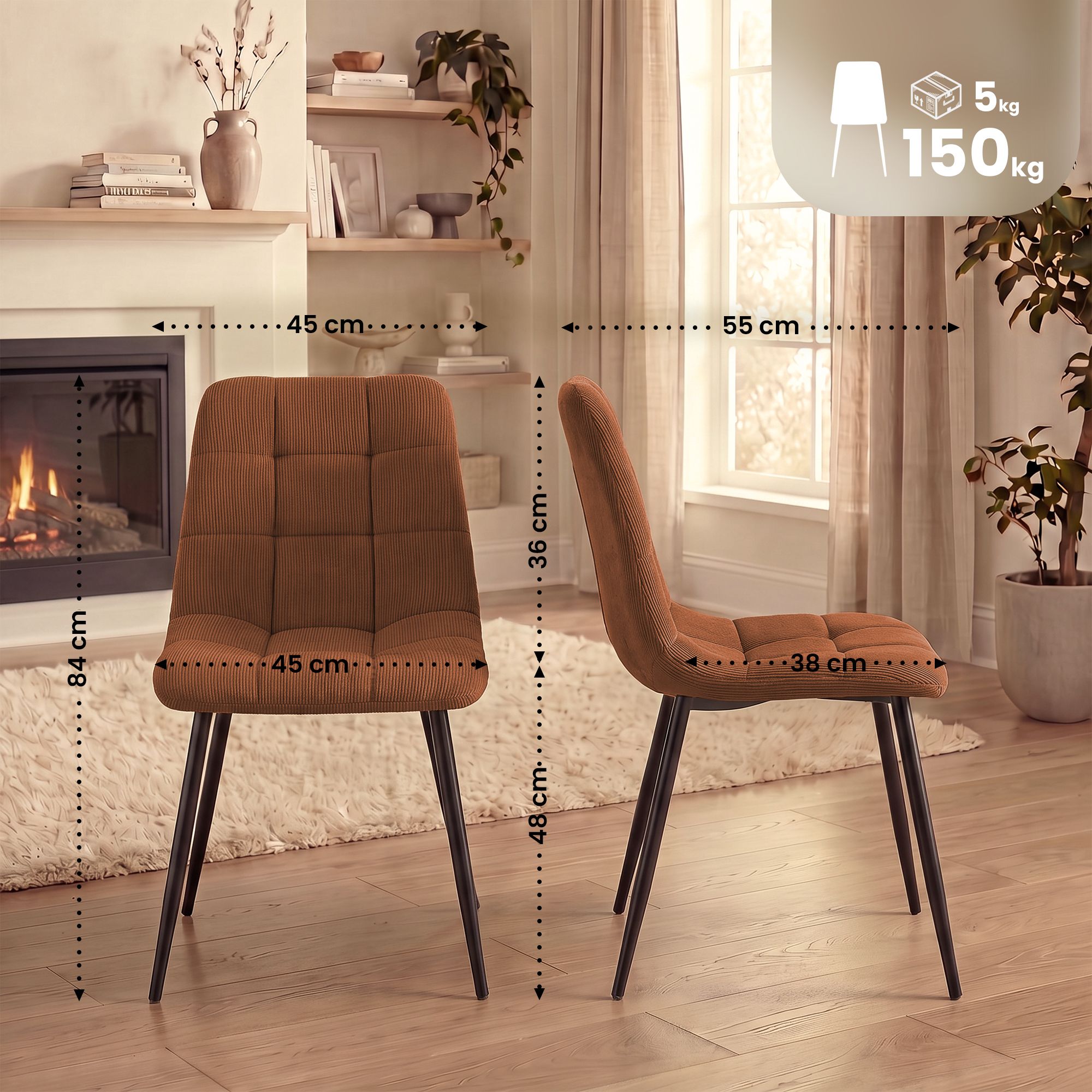 Set van 2 eetkamerstoelen Tilde