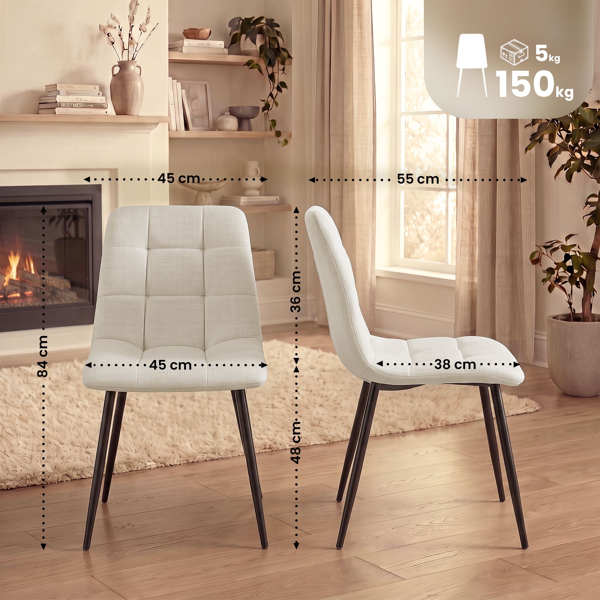 Set van 2 eetkamerstoelen Tilde
