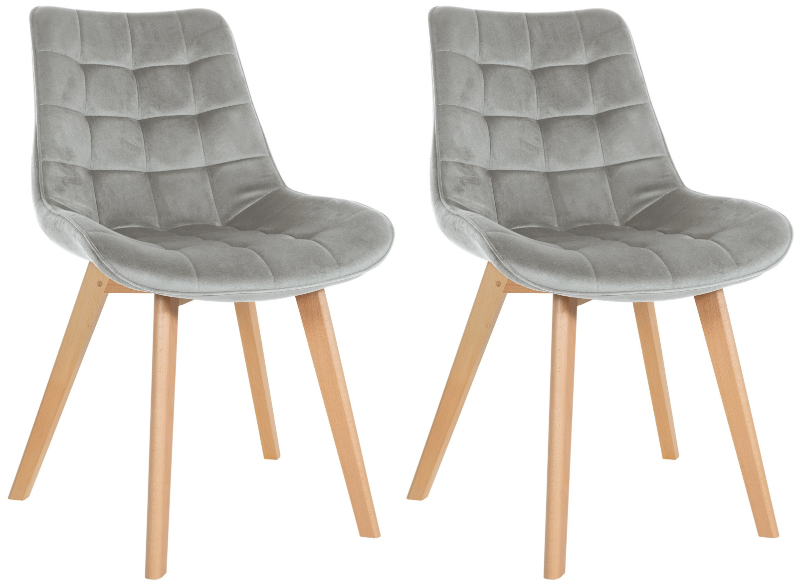 Set van 2 eetkamerstoelen Brook fluweel