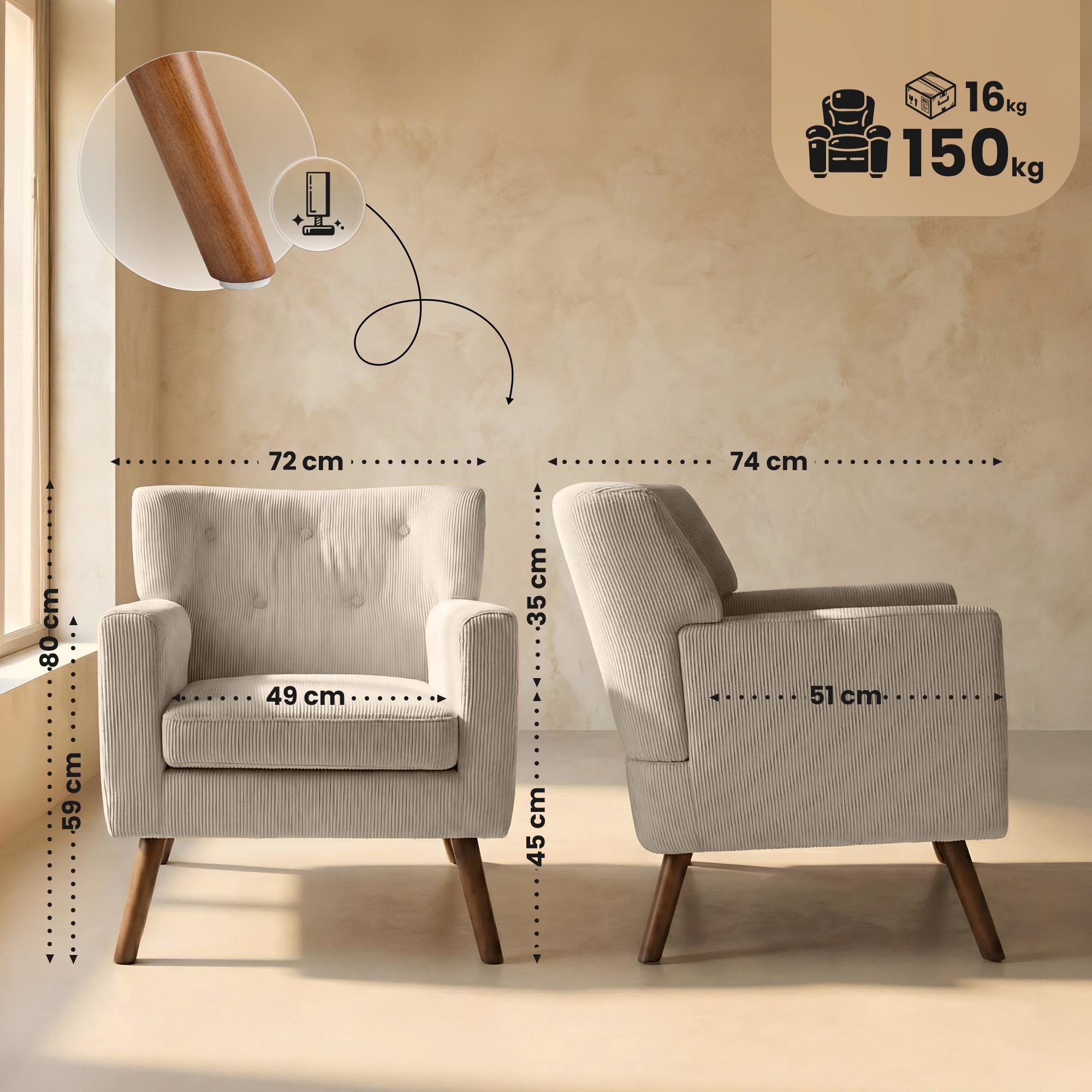Fauteuil Kioni corduroy