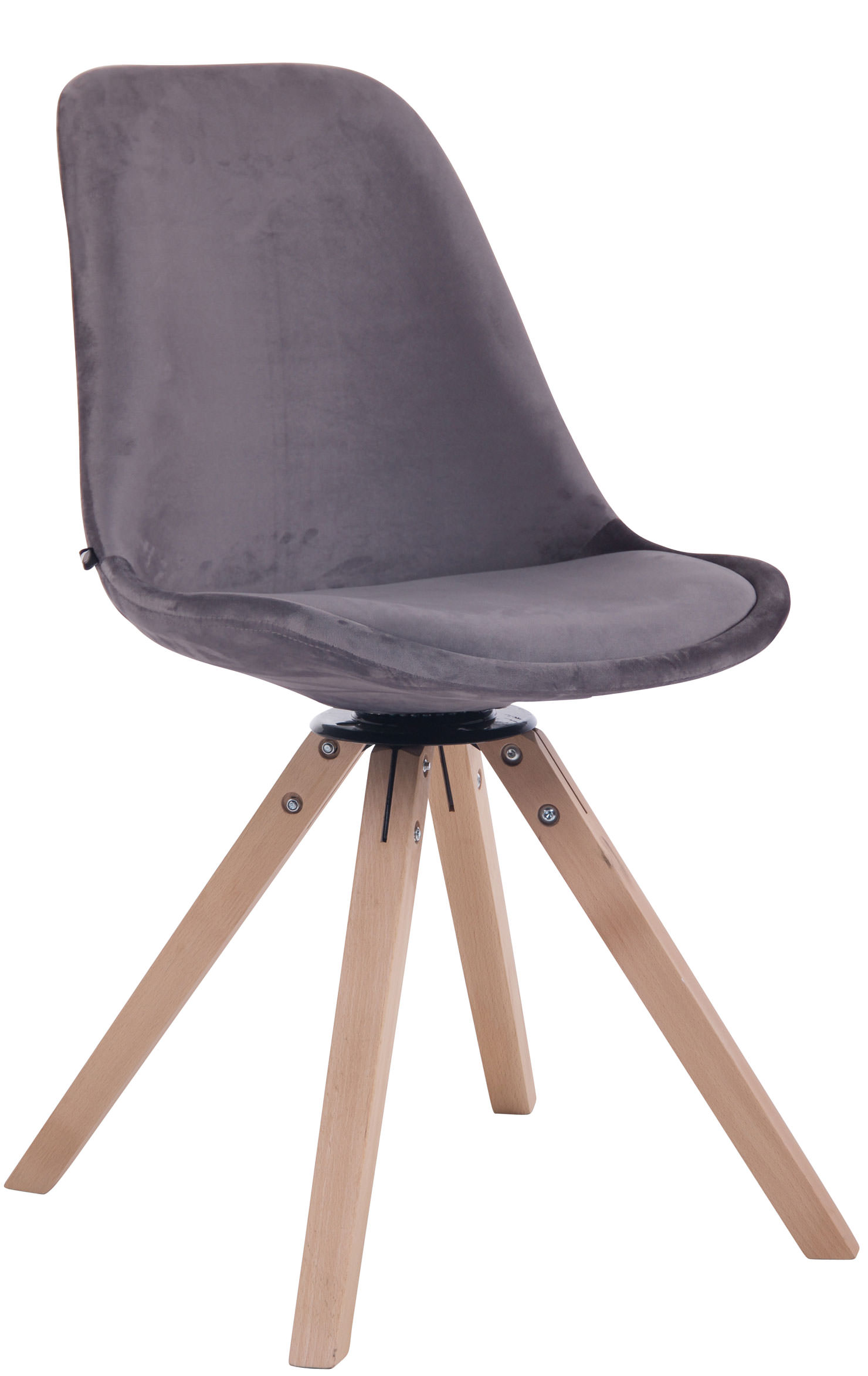 Eetkamerstoel Troyes fluweel vierkant frame