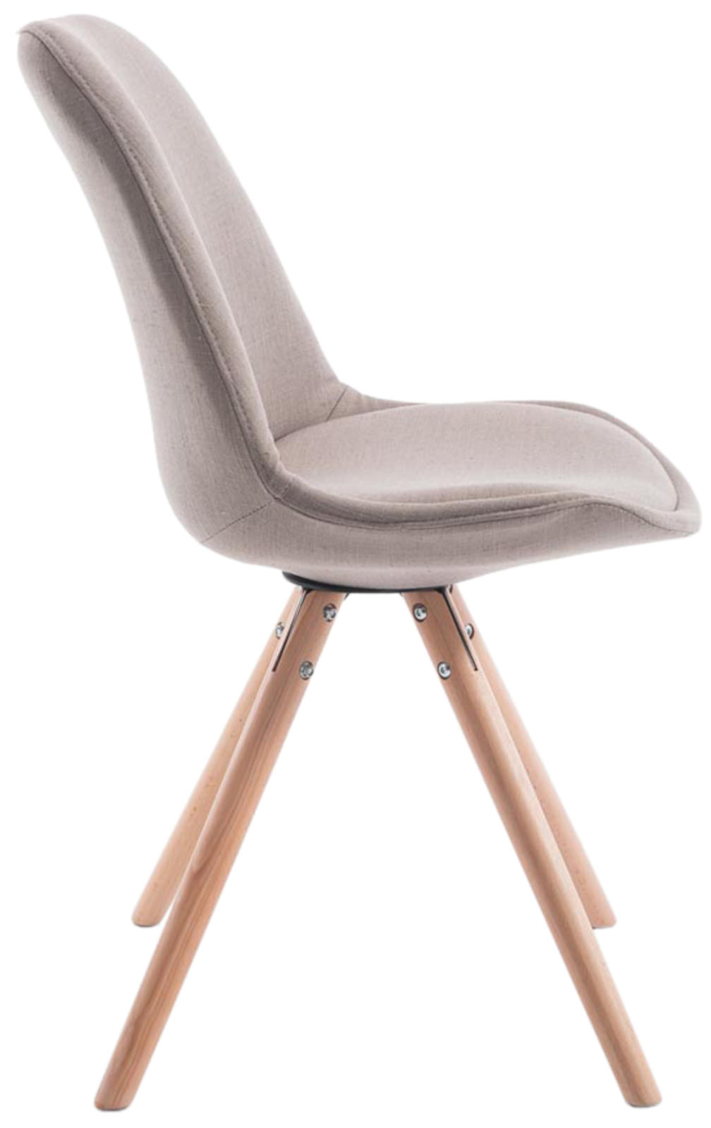 Set van 4 eetkamerstoelen Toulouse stof rond