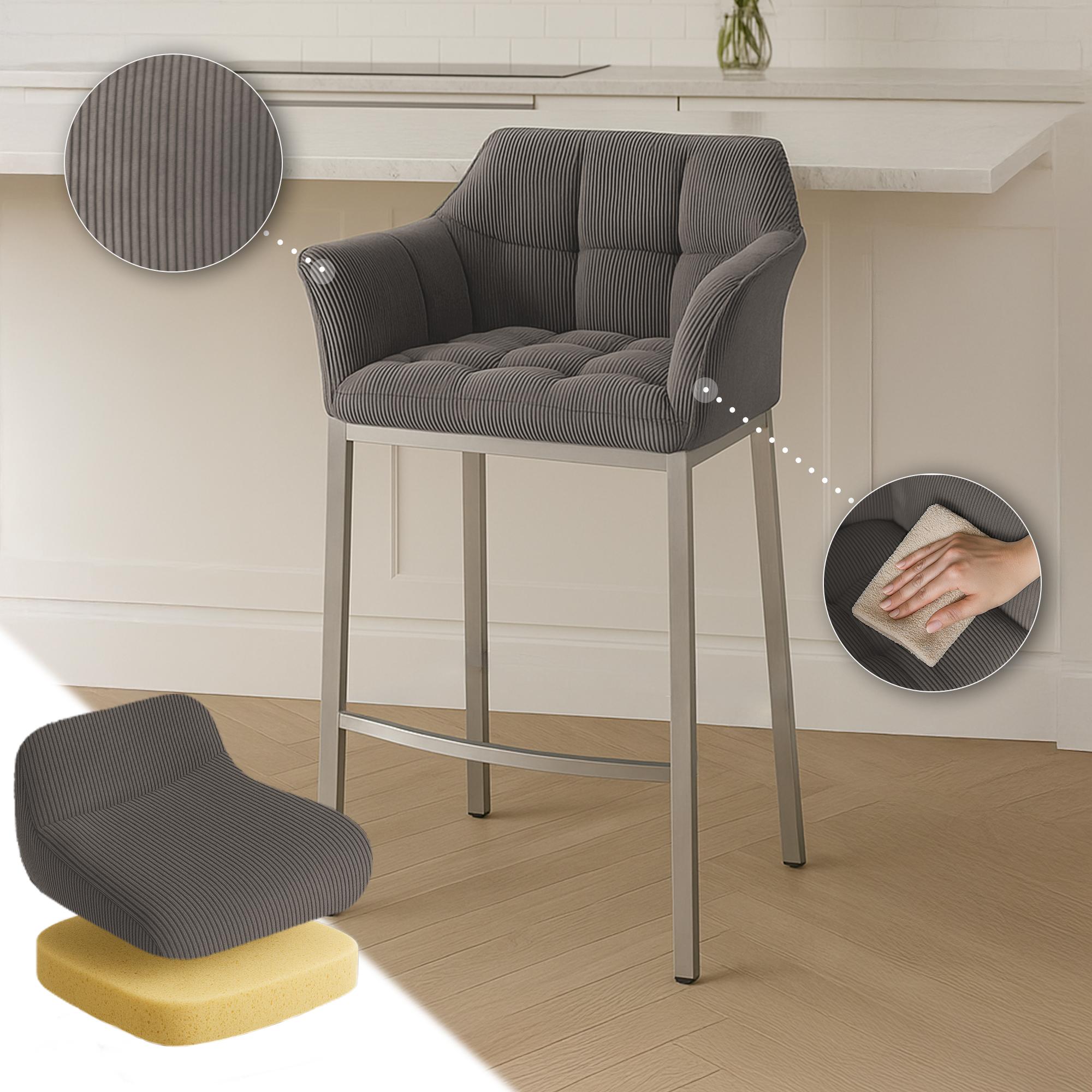 Barkruk Damaso Cord met Vierpootsframe