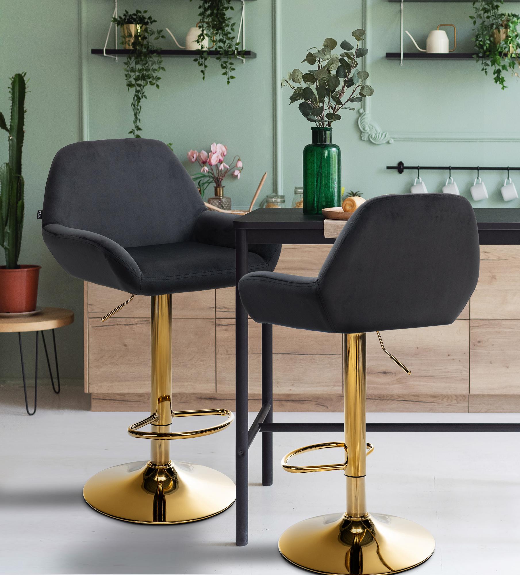 Barkruk Braga goud fluweel