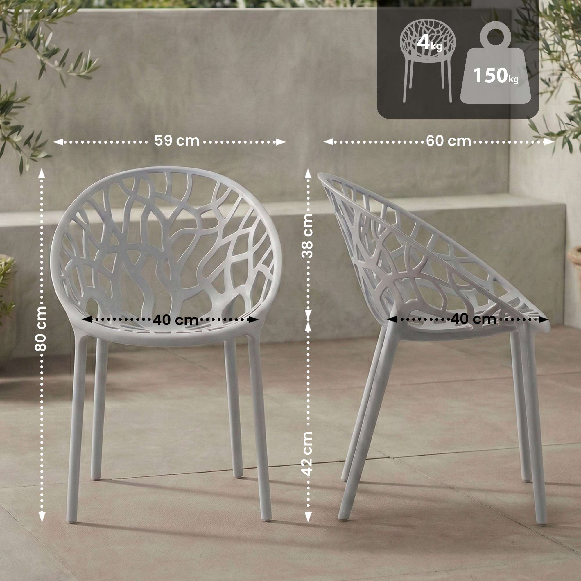 2-delige set tuinstoelen Hope