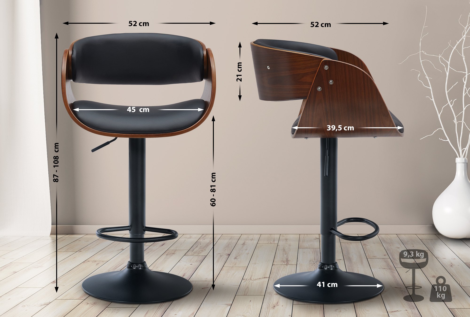 Barkruk Portmore Kunstleer