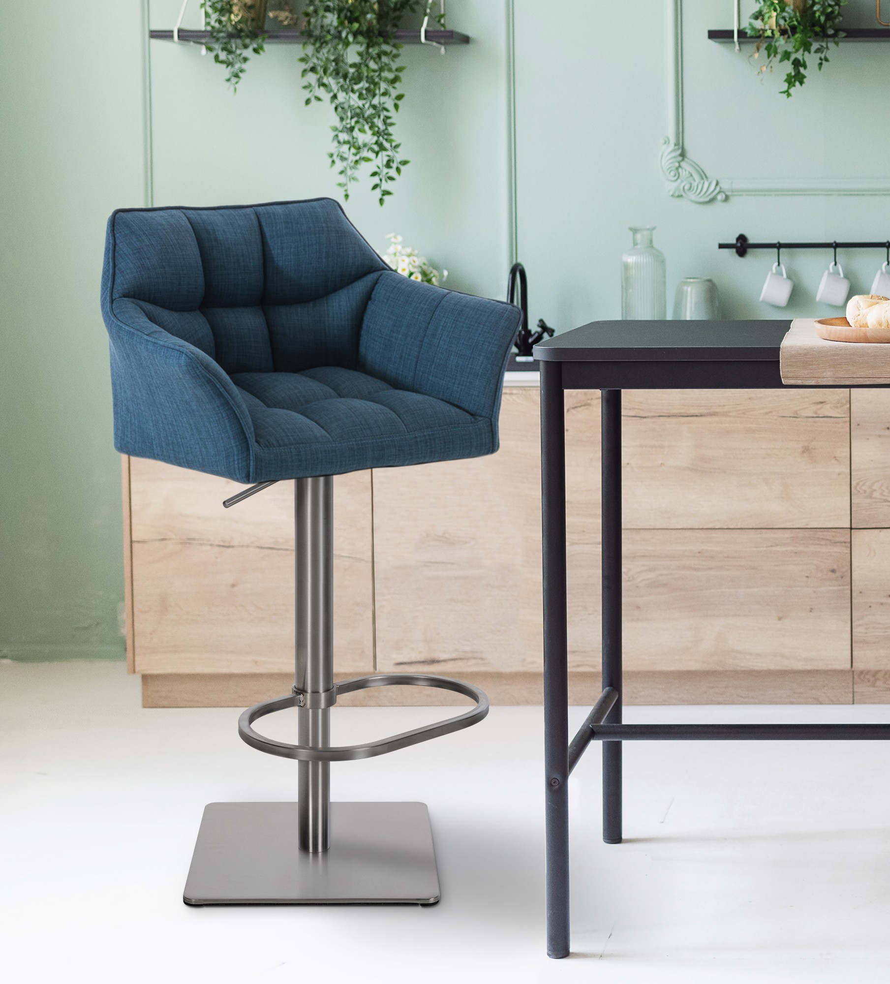 Barkruk Damaso met stoffen bekleding