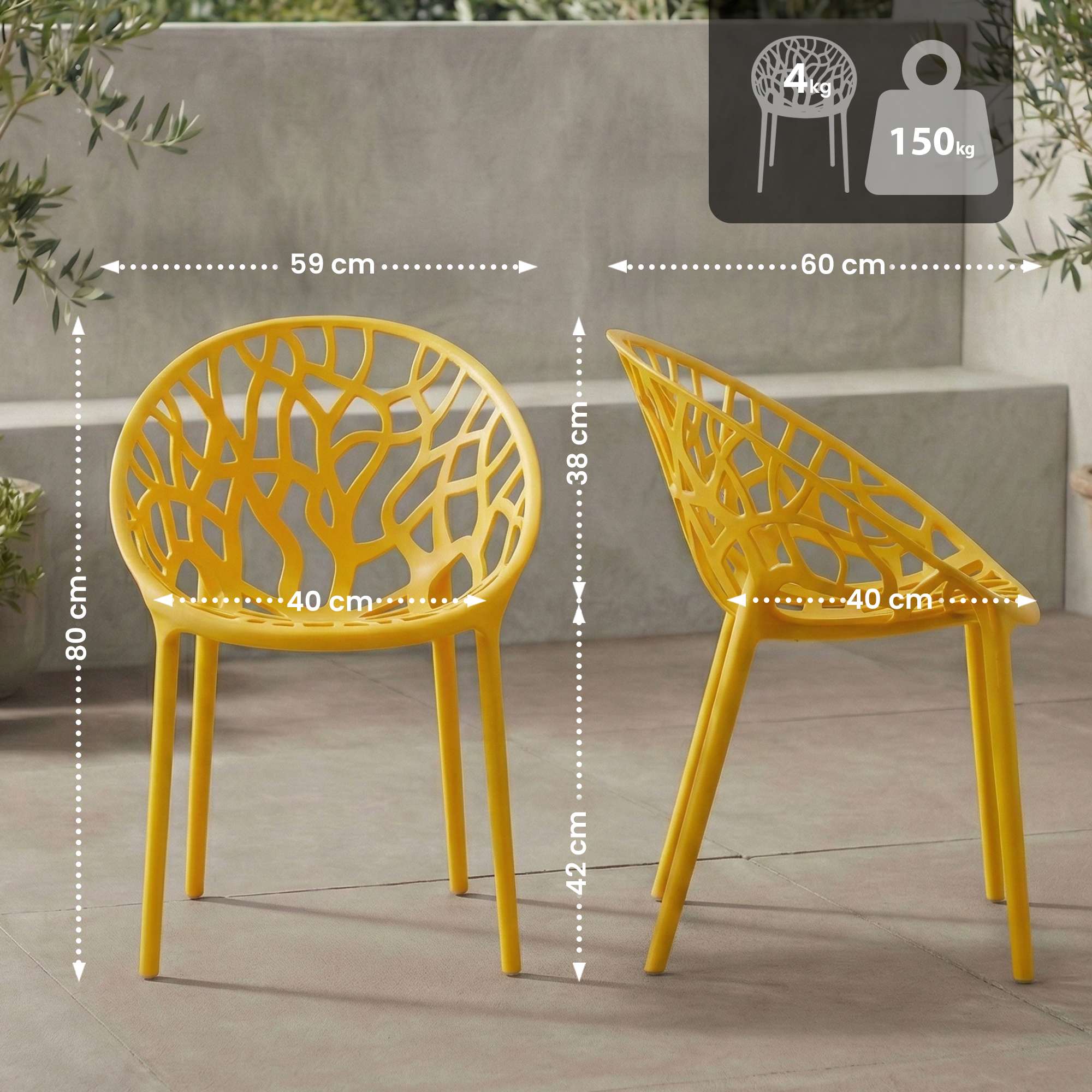 2-delige set tuinstoelen Hope