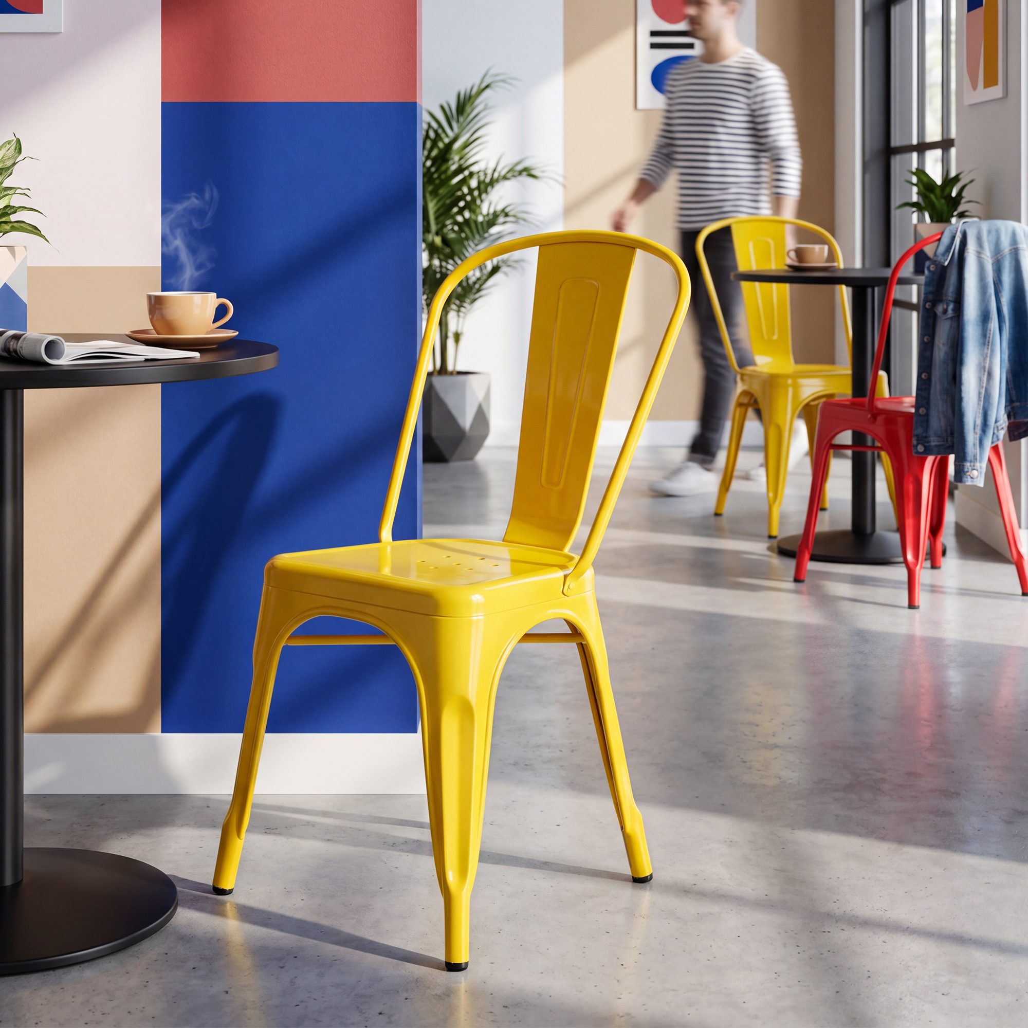 Set van 4 stapelstoelen Benedikt