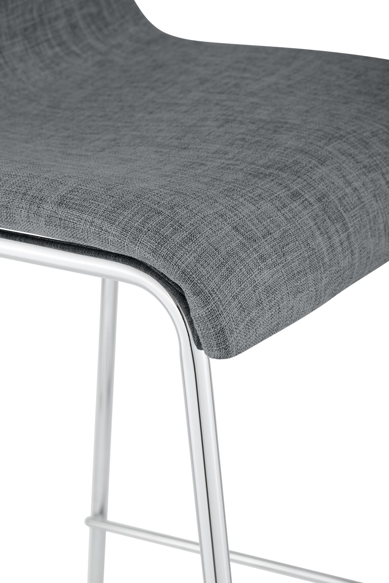 Set van 2 barstoelen Hover, stof, 4-poots onderstel