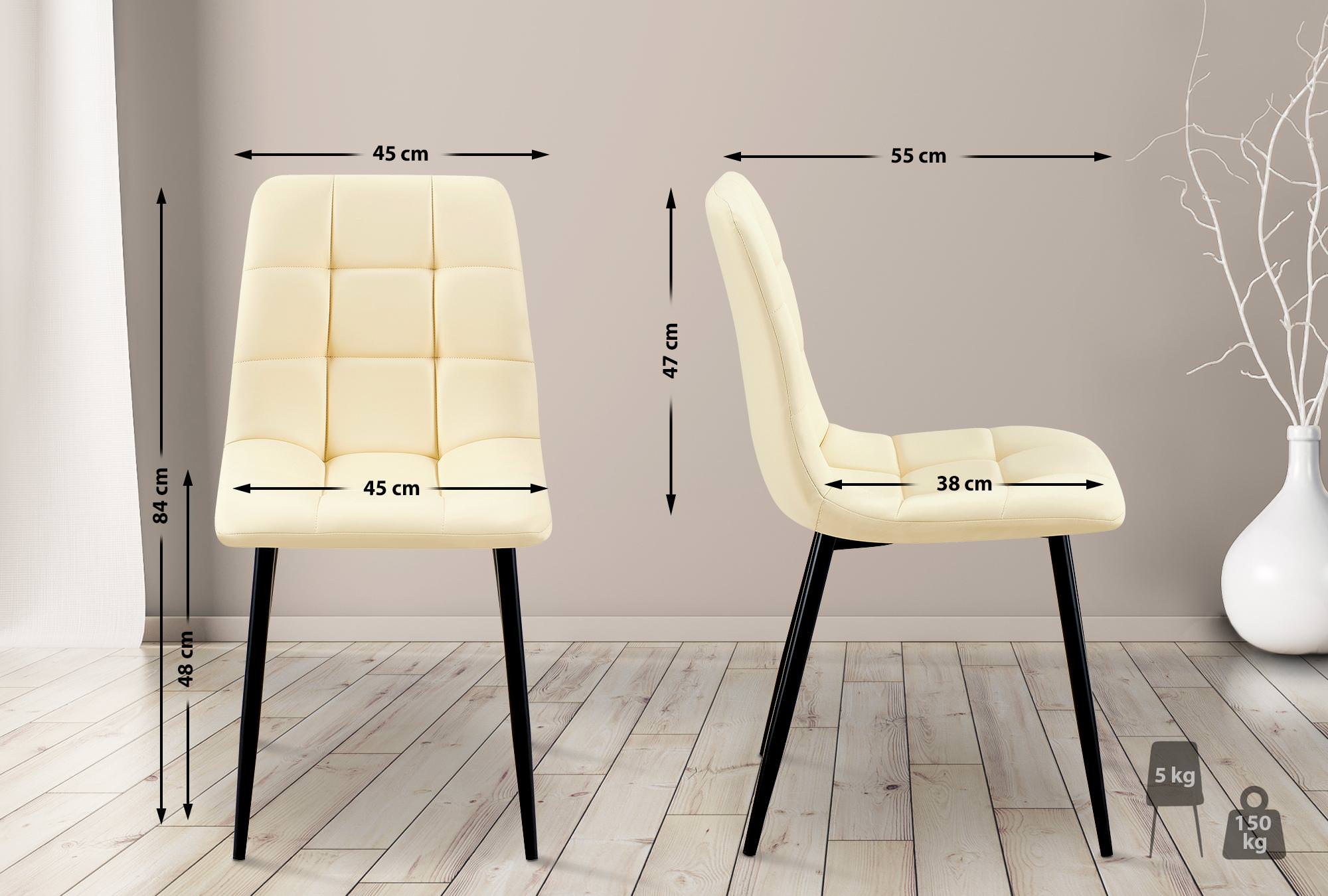 Set van 4 eetkamerstoelen Antibes kunstleer