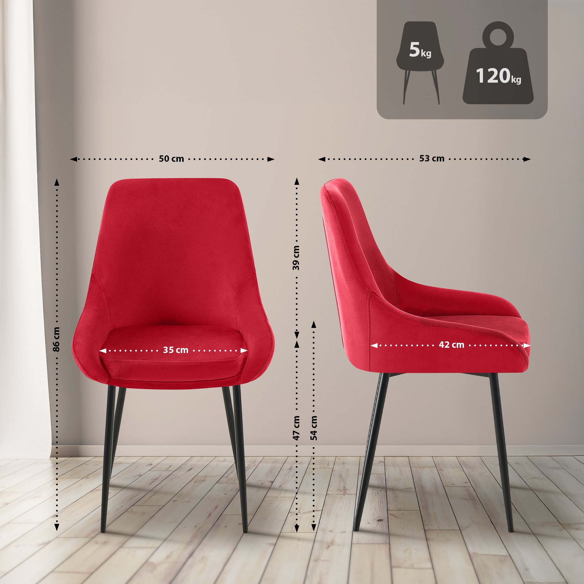 Set van 2 eetkamerstoelen Elmira