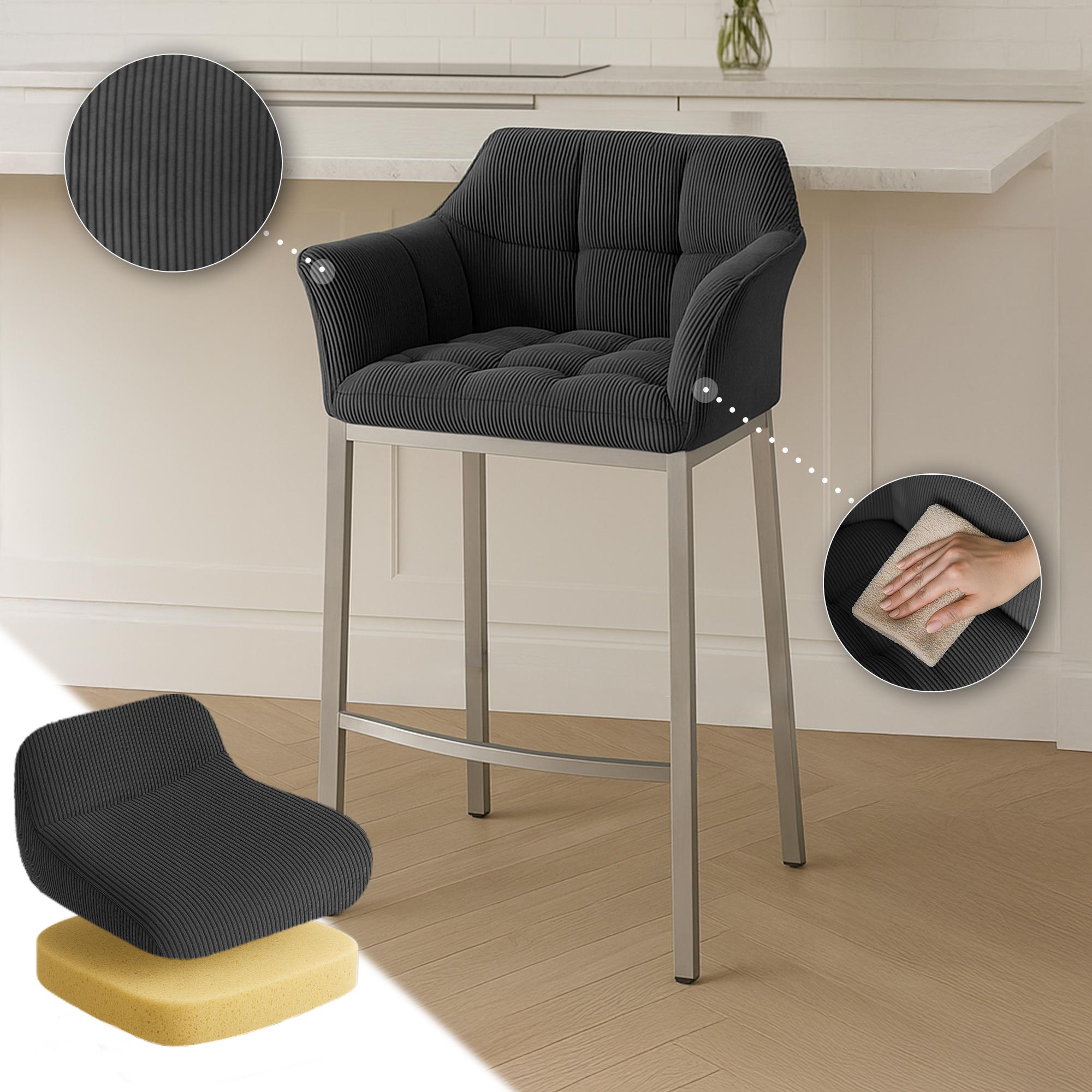 Barkruk Damaso Cord met Vierpootsframe