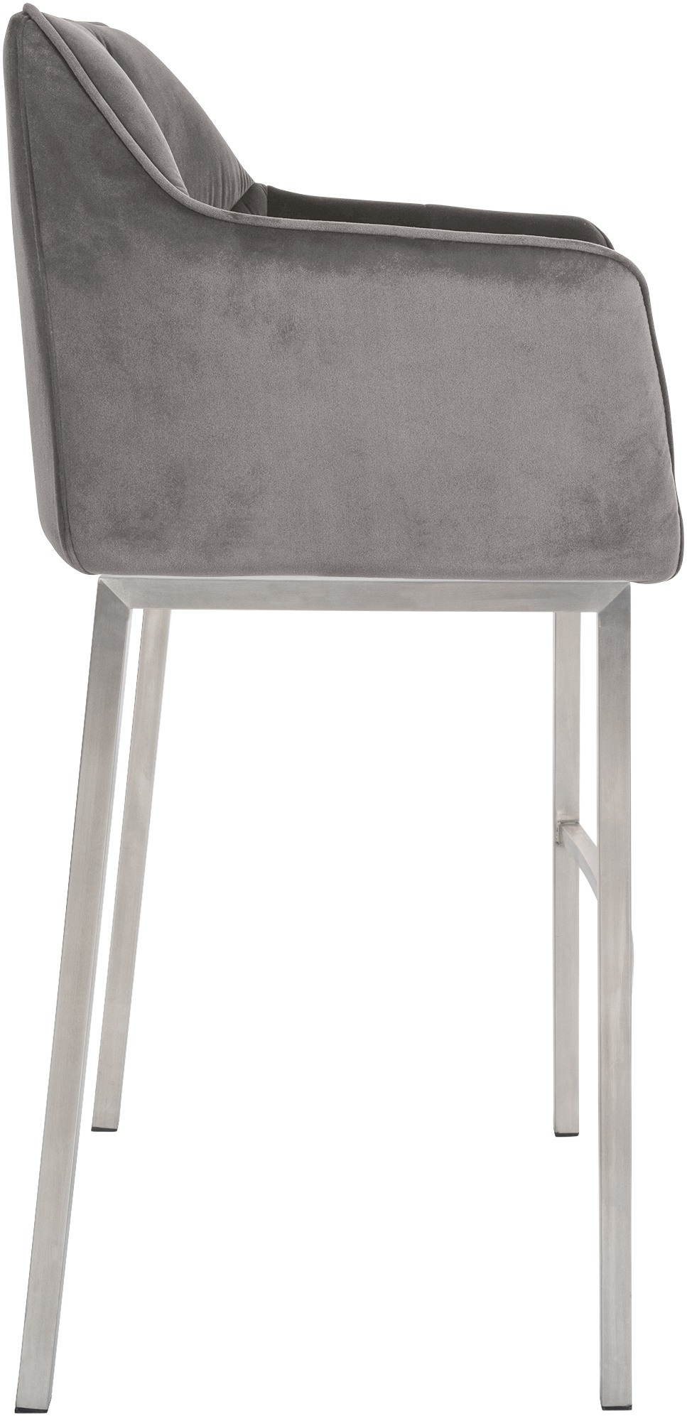 2-delige set barkrukken Damaso fluweel met 4-poots frame